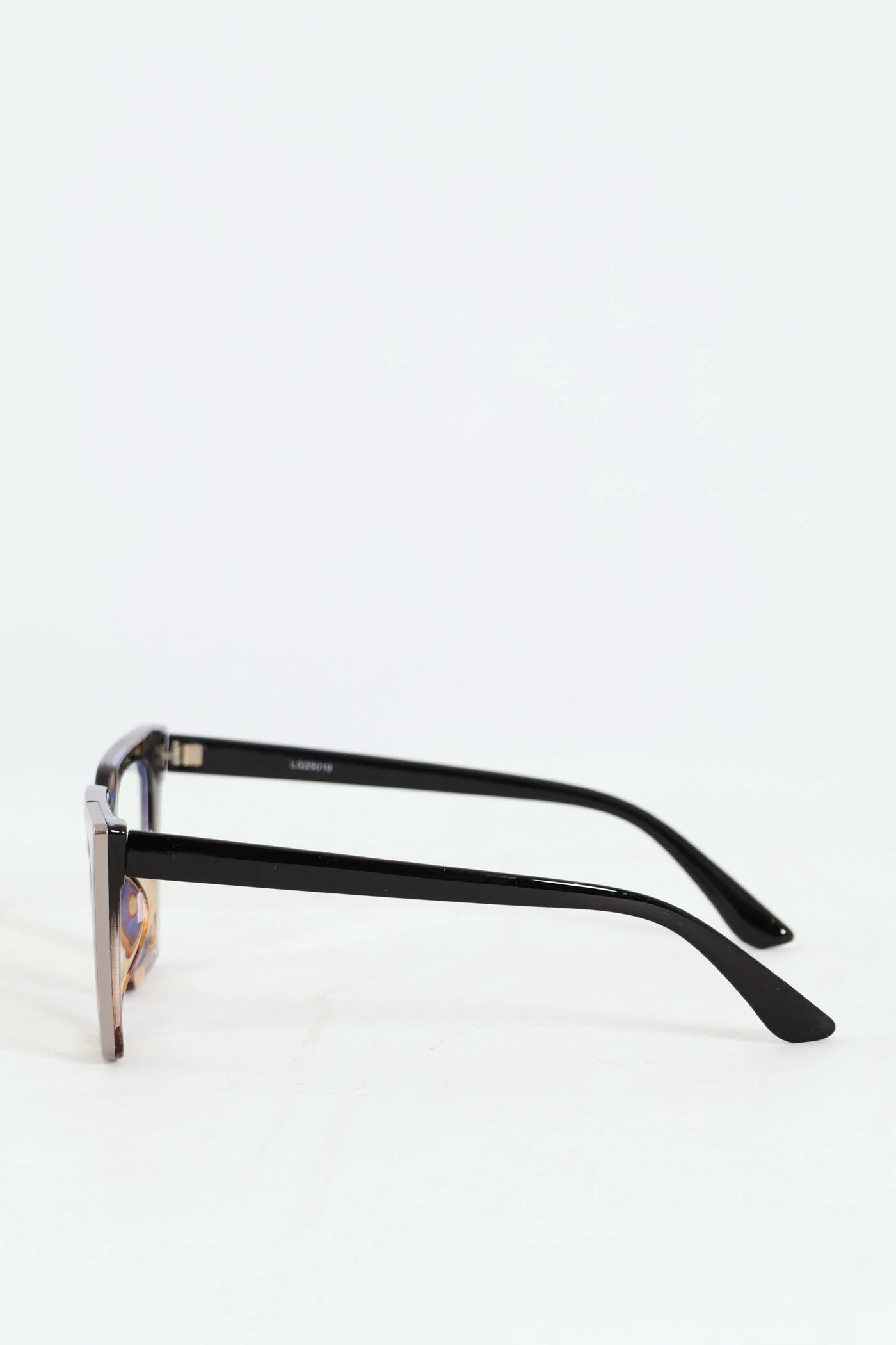 Tortoise Cat Eye Blue Block Lense Glasses - Brown - Image 2