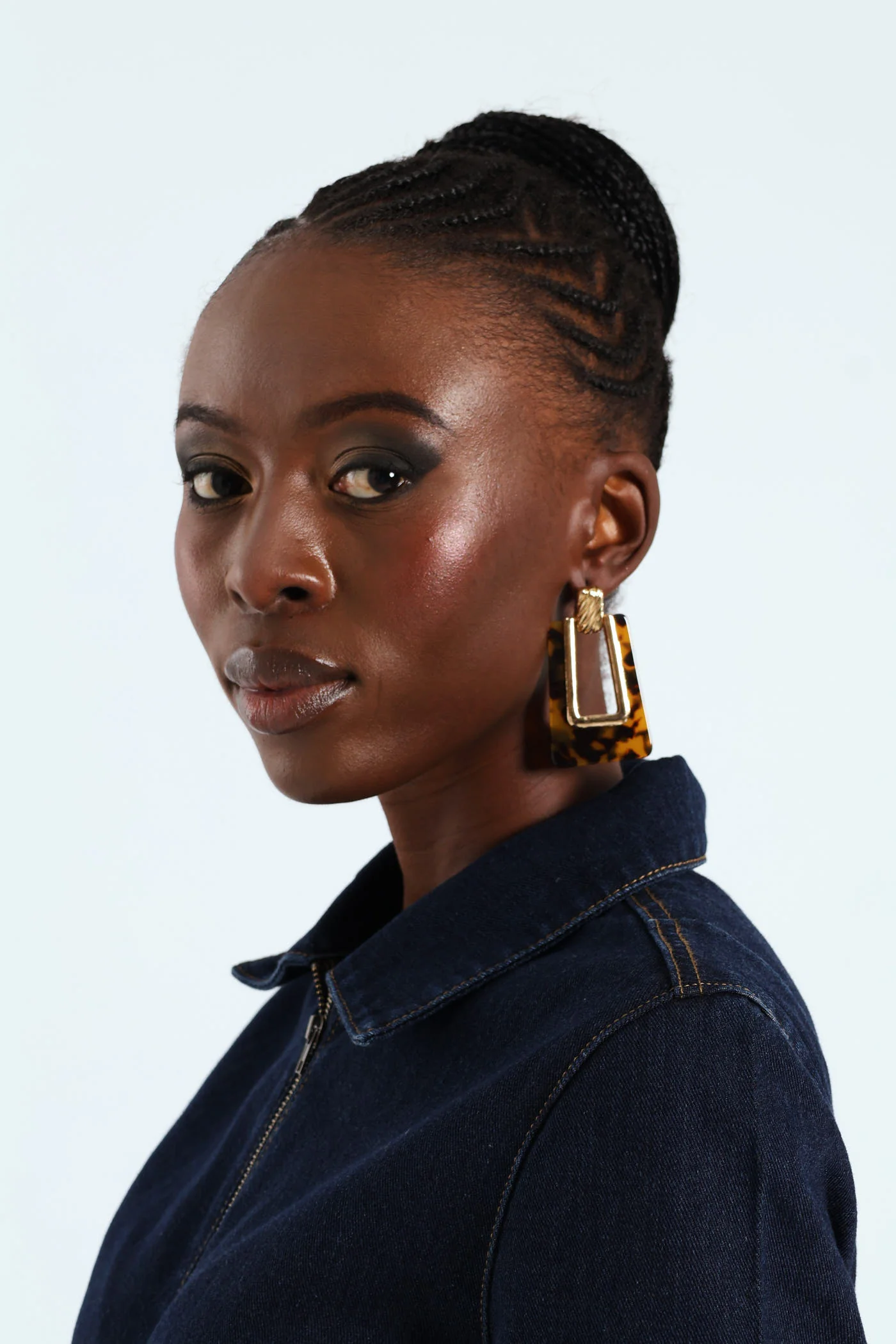 Tortoise Perspex Rectangular Statement Earrings - Multi - Image 4