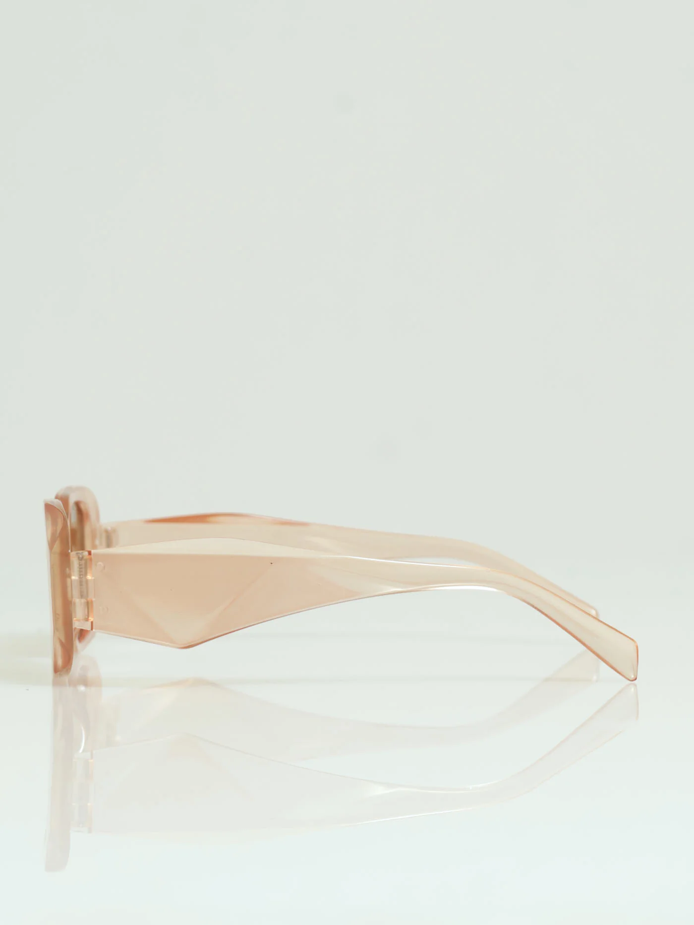 Transparent Rectangular Sunglasses - Champagne - Image 2