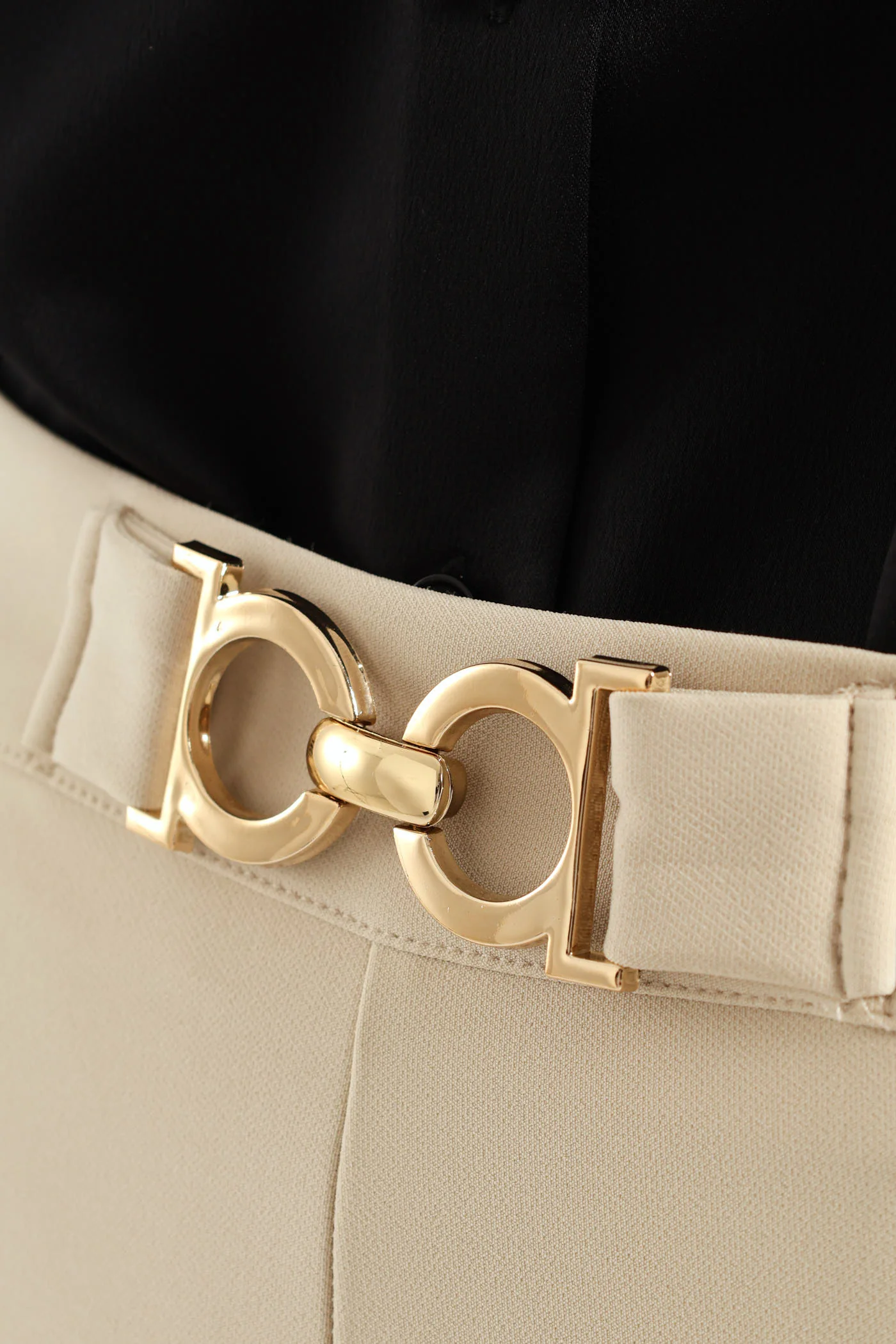 Trim Detail Wideleg Pants - Nude - Image 6