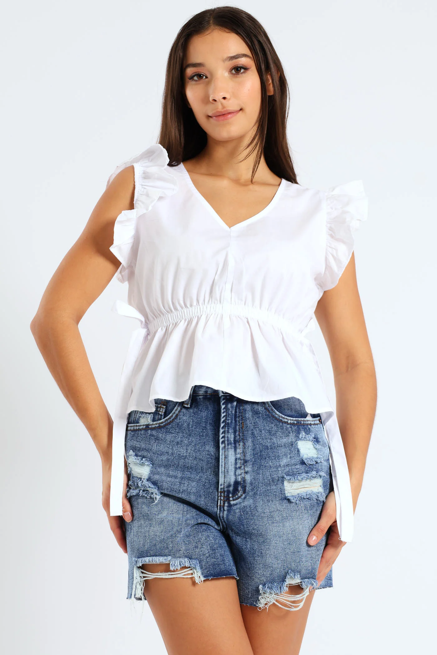 Triple Abraised Salty Dark Wash Bermuda Shorts - Salty Dark Wash - Image 3