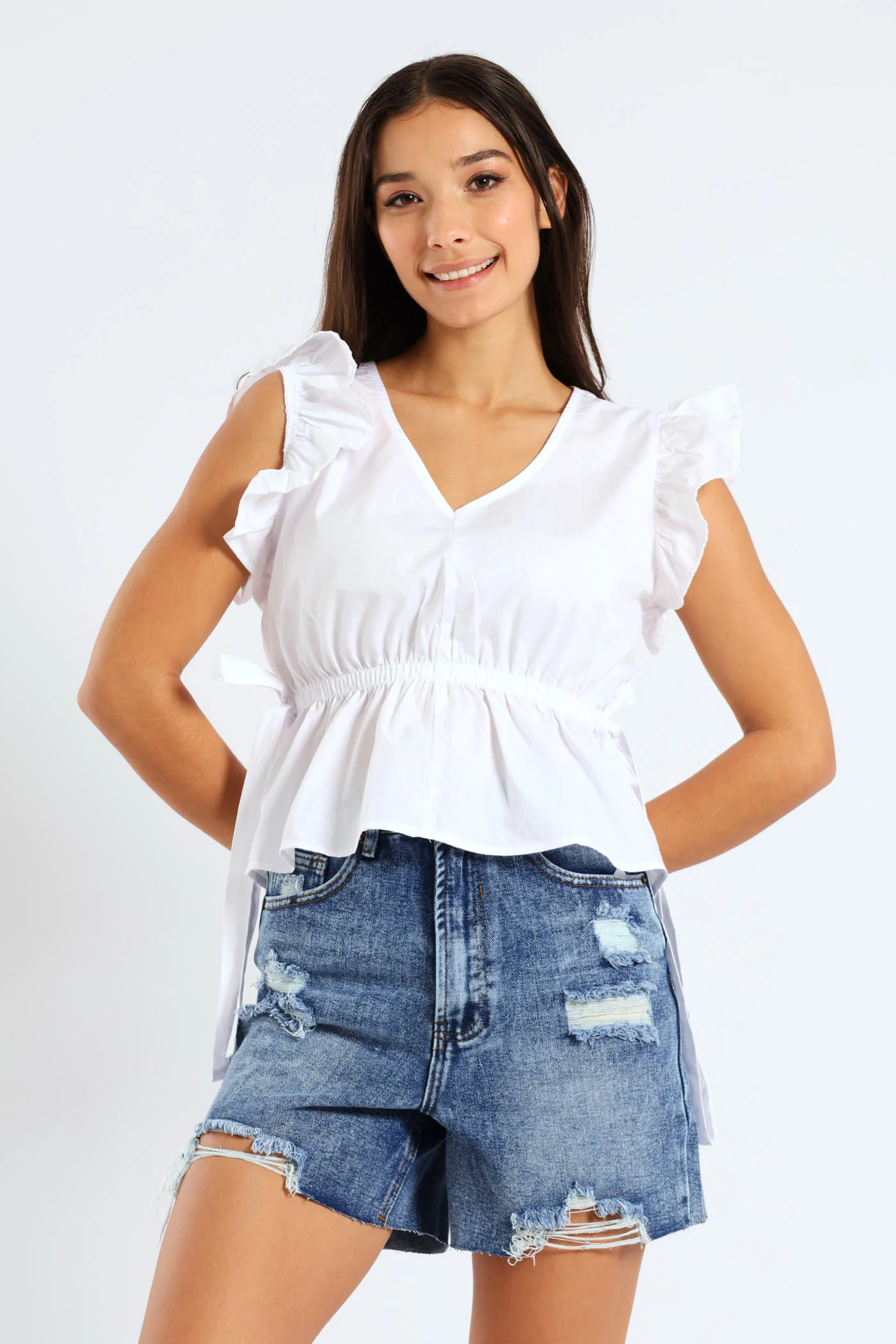 Triple Abraised Salty Dark Wash Bermuda Shorts - Salty Dark Wash - Image 6