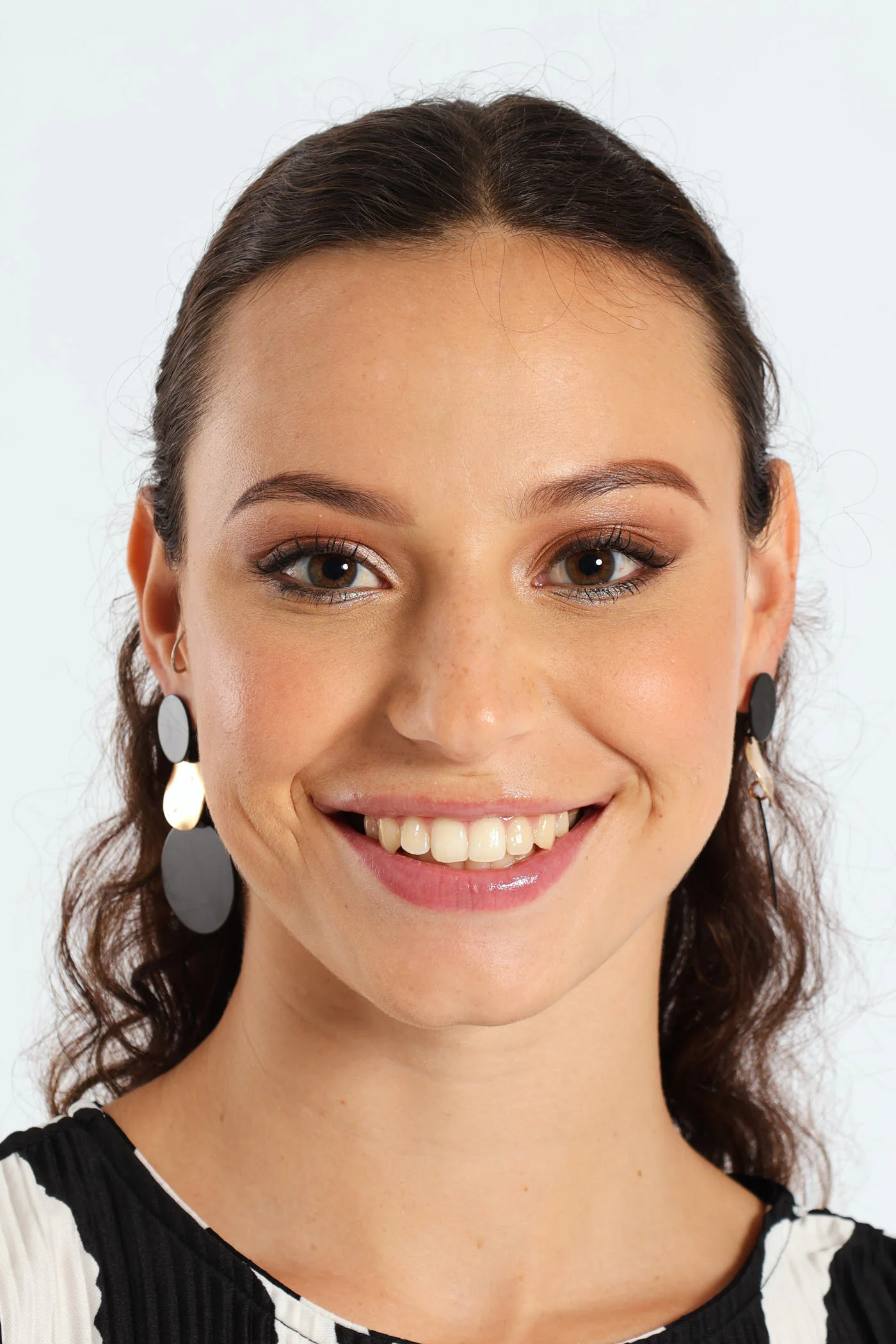 Triple Disc Epoxy Earrings - Black