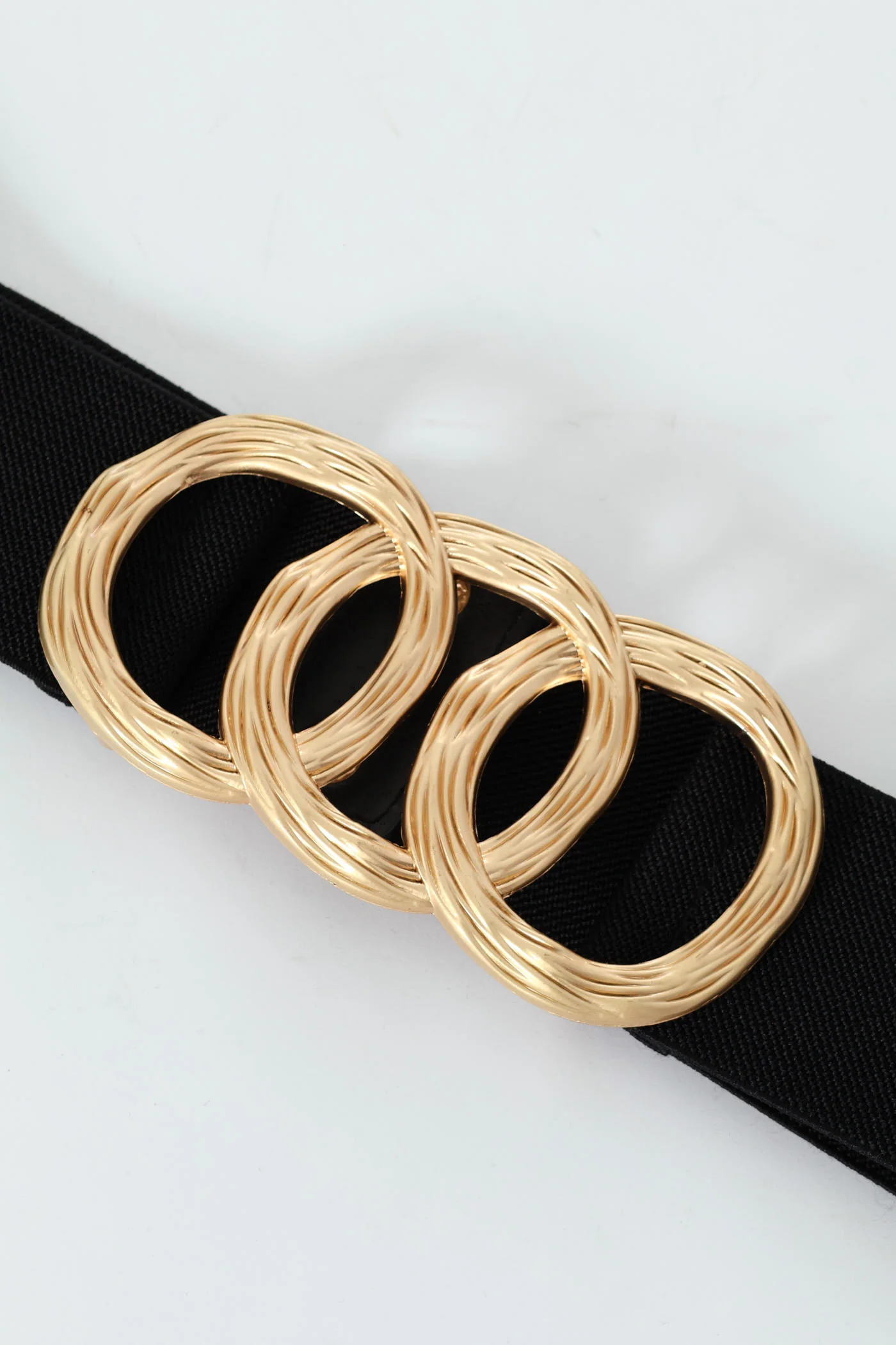 Triple Ripple Connected Waisted Belt - Matte Gold