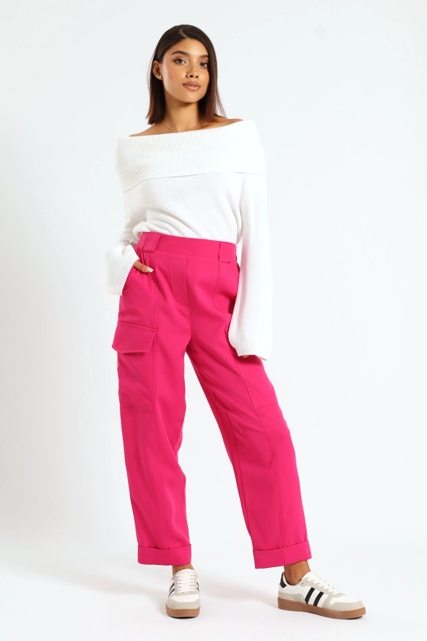 Turnup Barbi Cargo Pants - Pink - Image 2