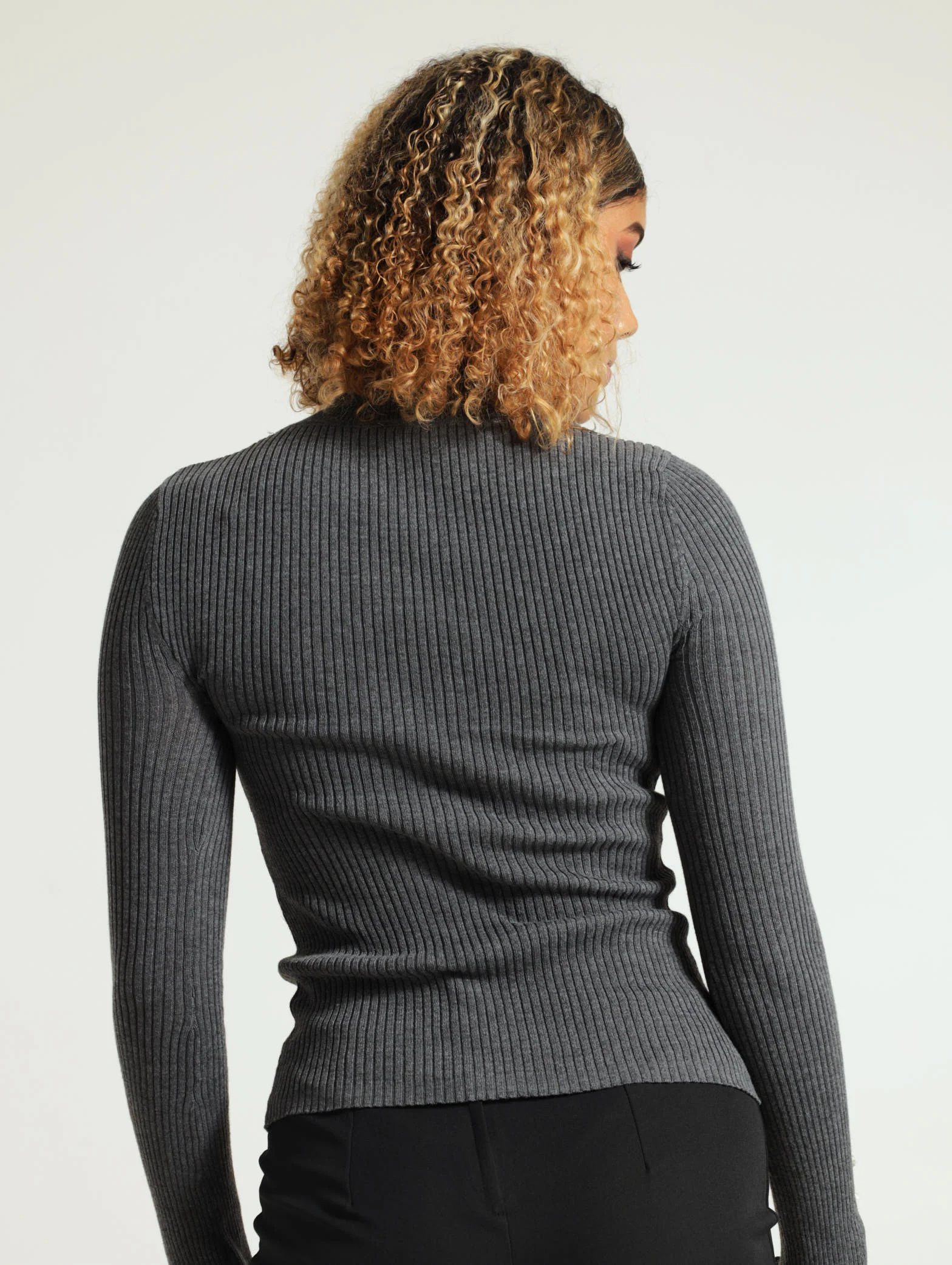 Turtleneck Pullover Frill Neck Top - Image 3