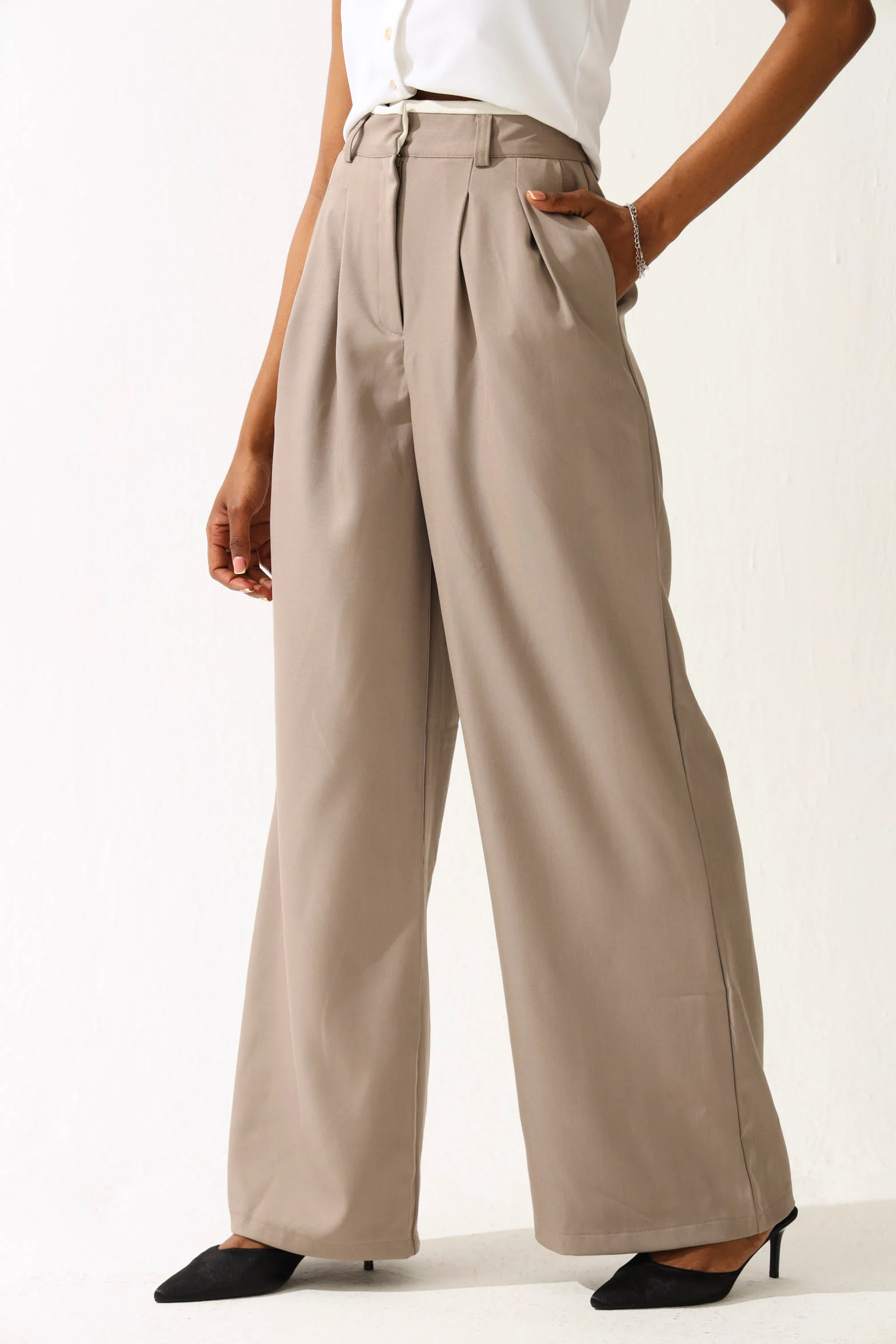 Tuxedo Pants - Taupe - Image 3