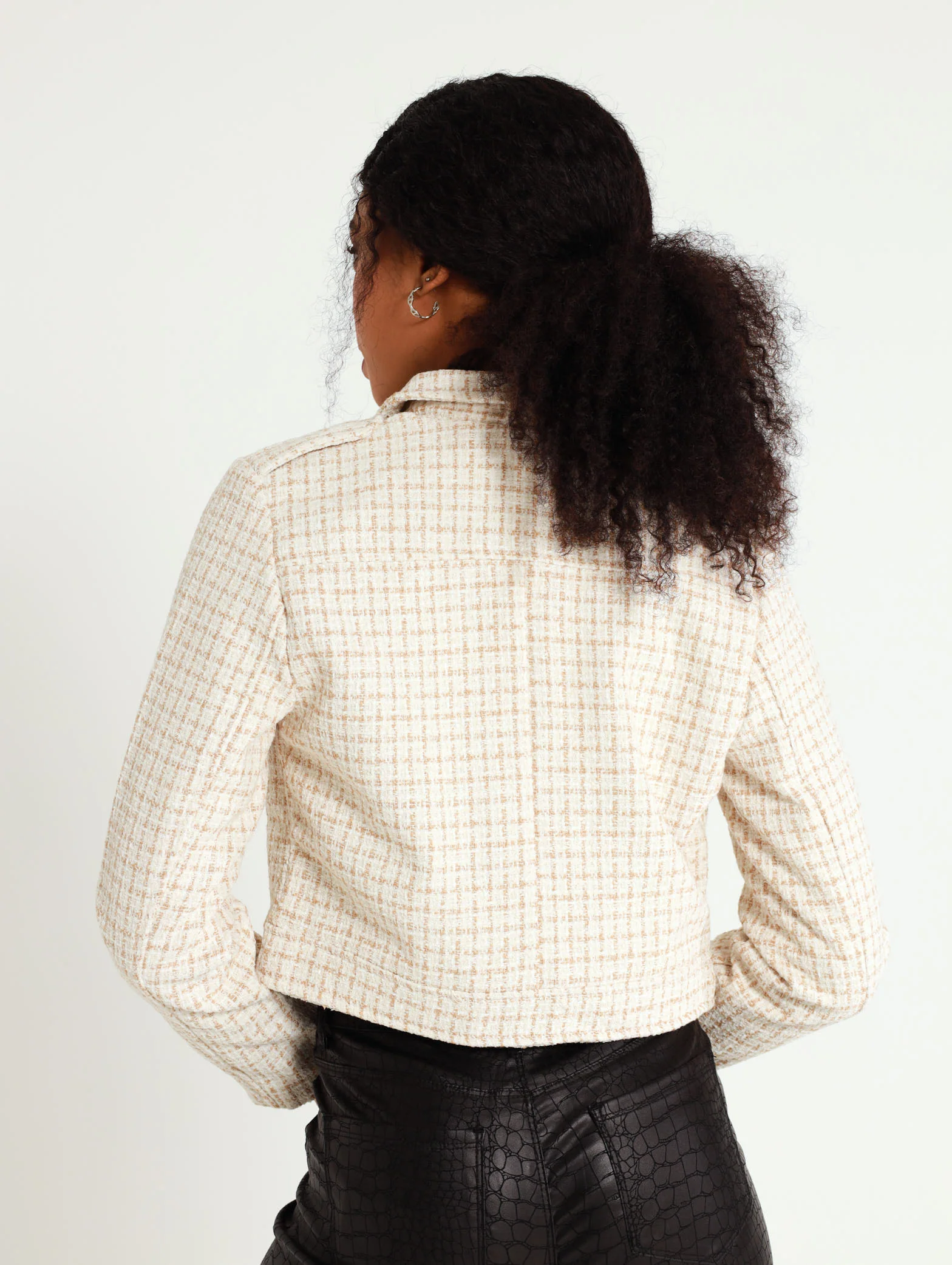 Tweed Biker Jacket - Image 3