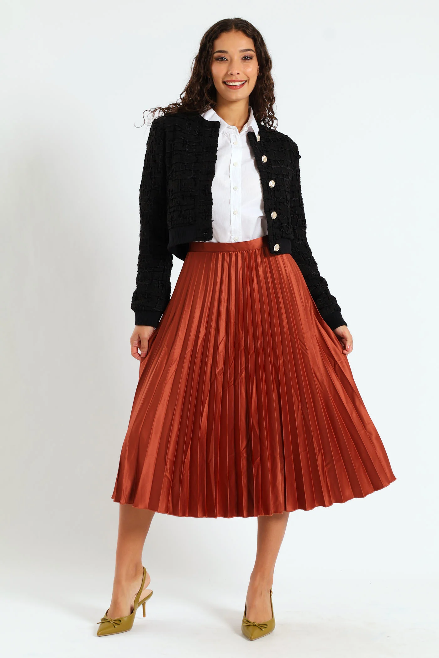 Tweed Bomber Jacket - Black - Image 6