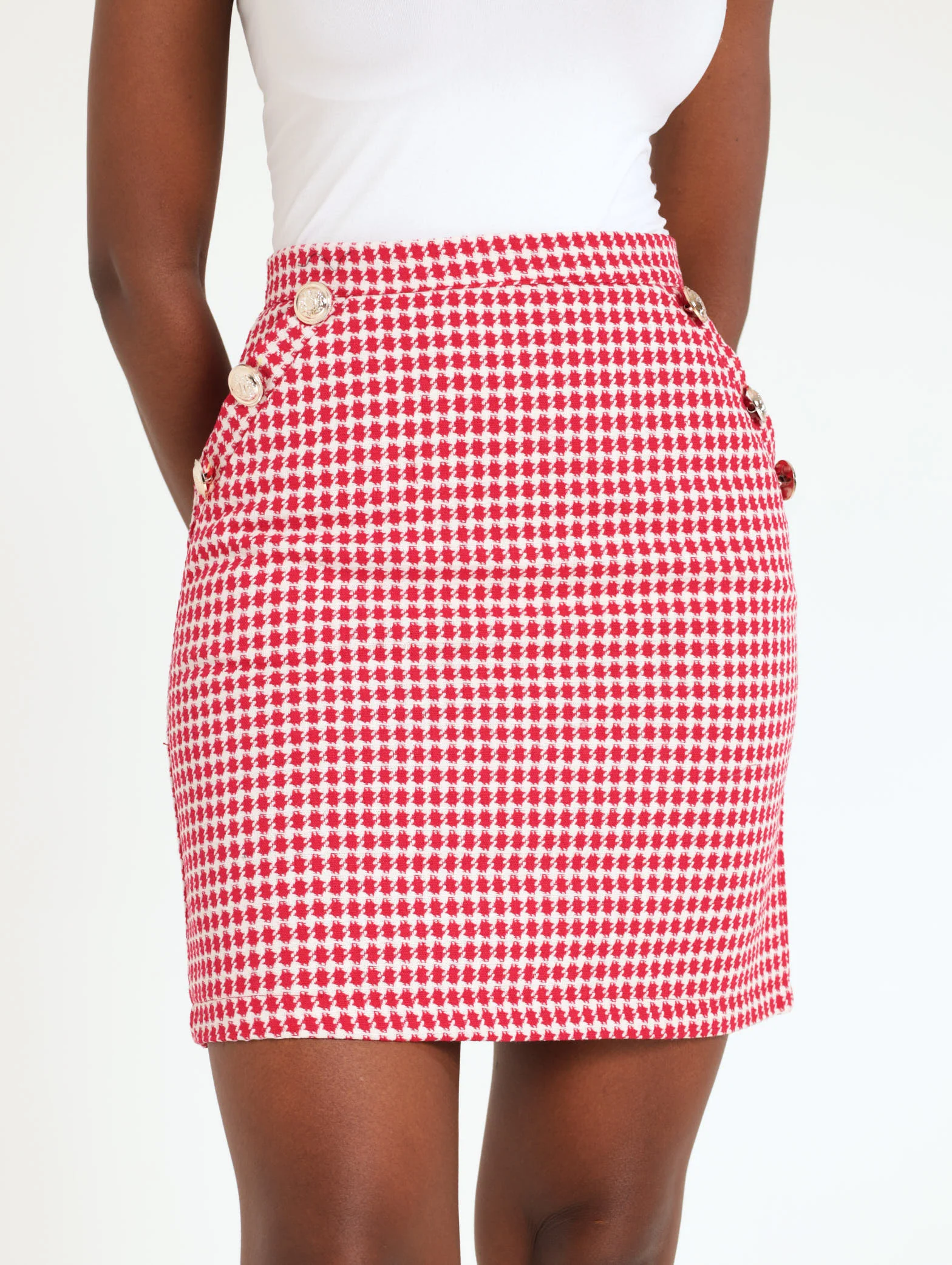 Tweed Fancy Button Skirt - Image 2