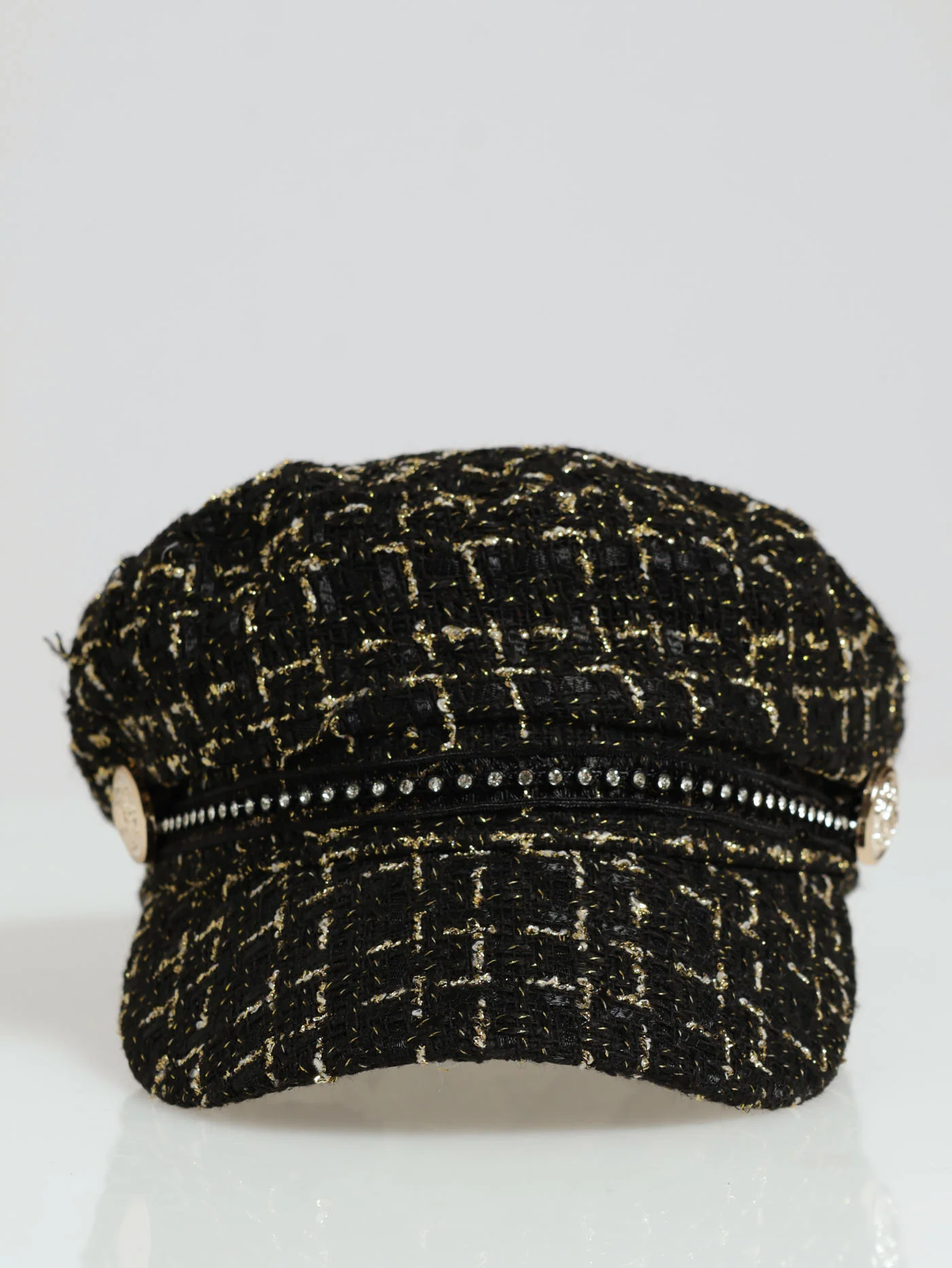 Tweed Poor Boy Hat - Black