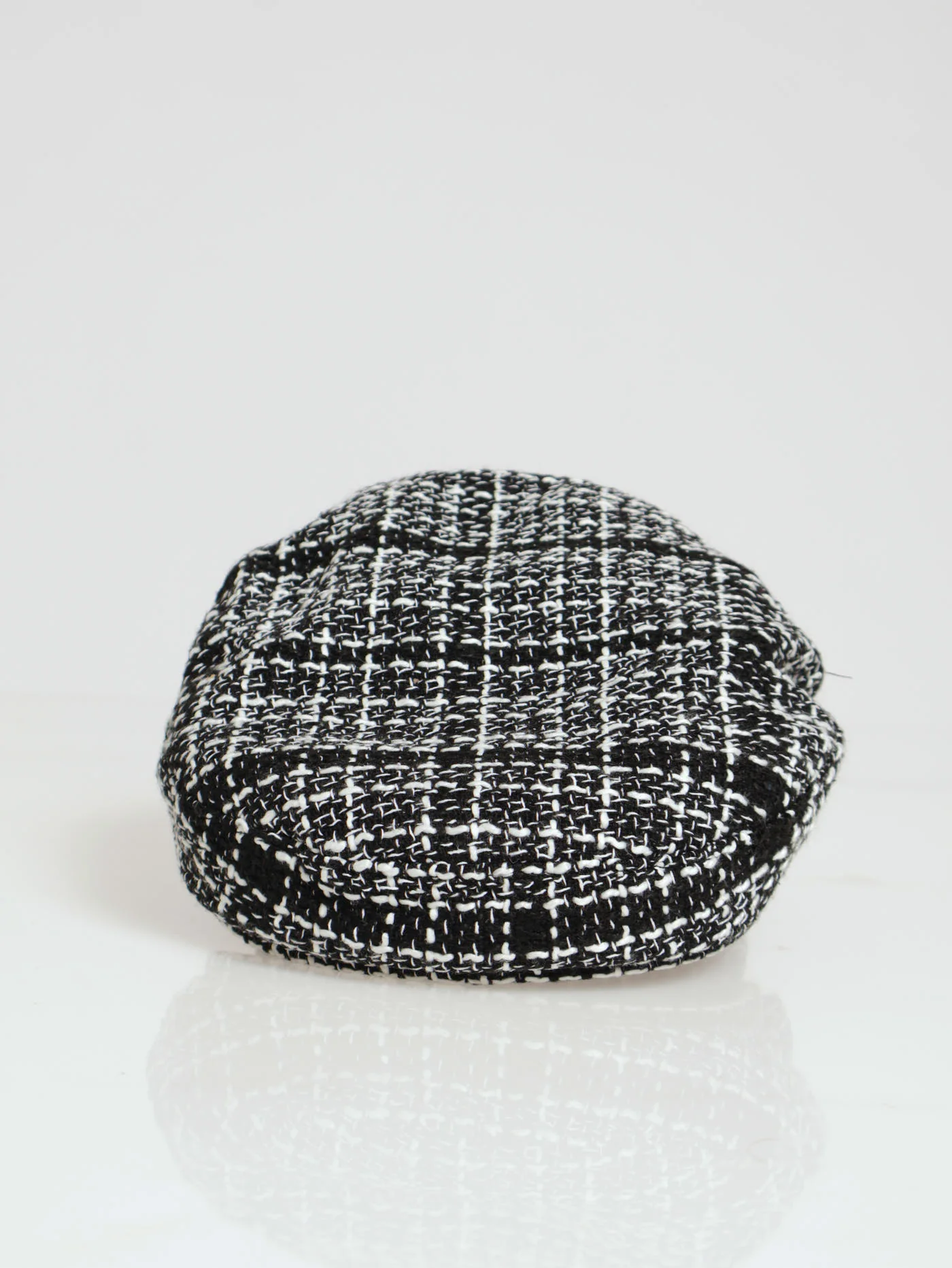 Tweed Poor Boy Hat - Black/White - Image 3