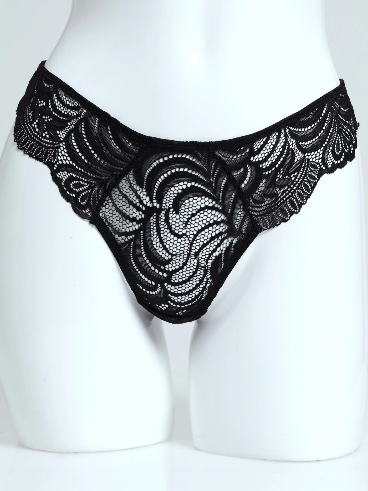 Twin Pack Lace Thongs - Black & Bossa Nova - Image 2
