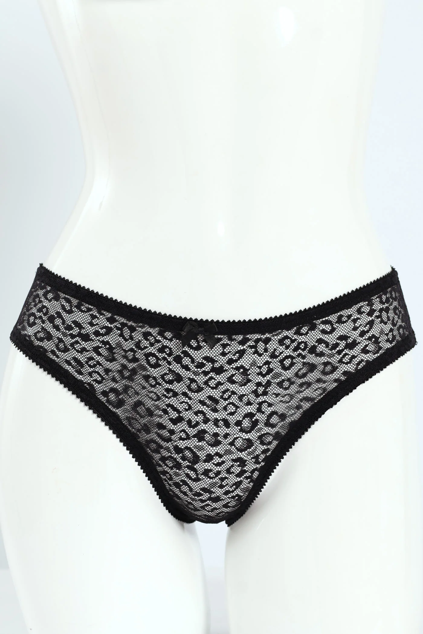 Twinpack Animal Lace Brazilian Panty - Black/Black Plum