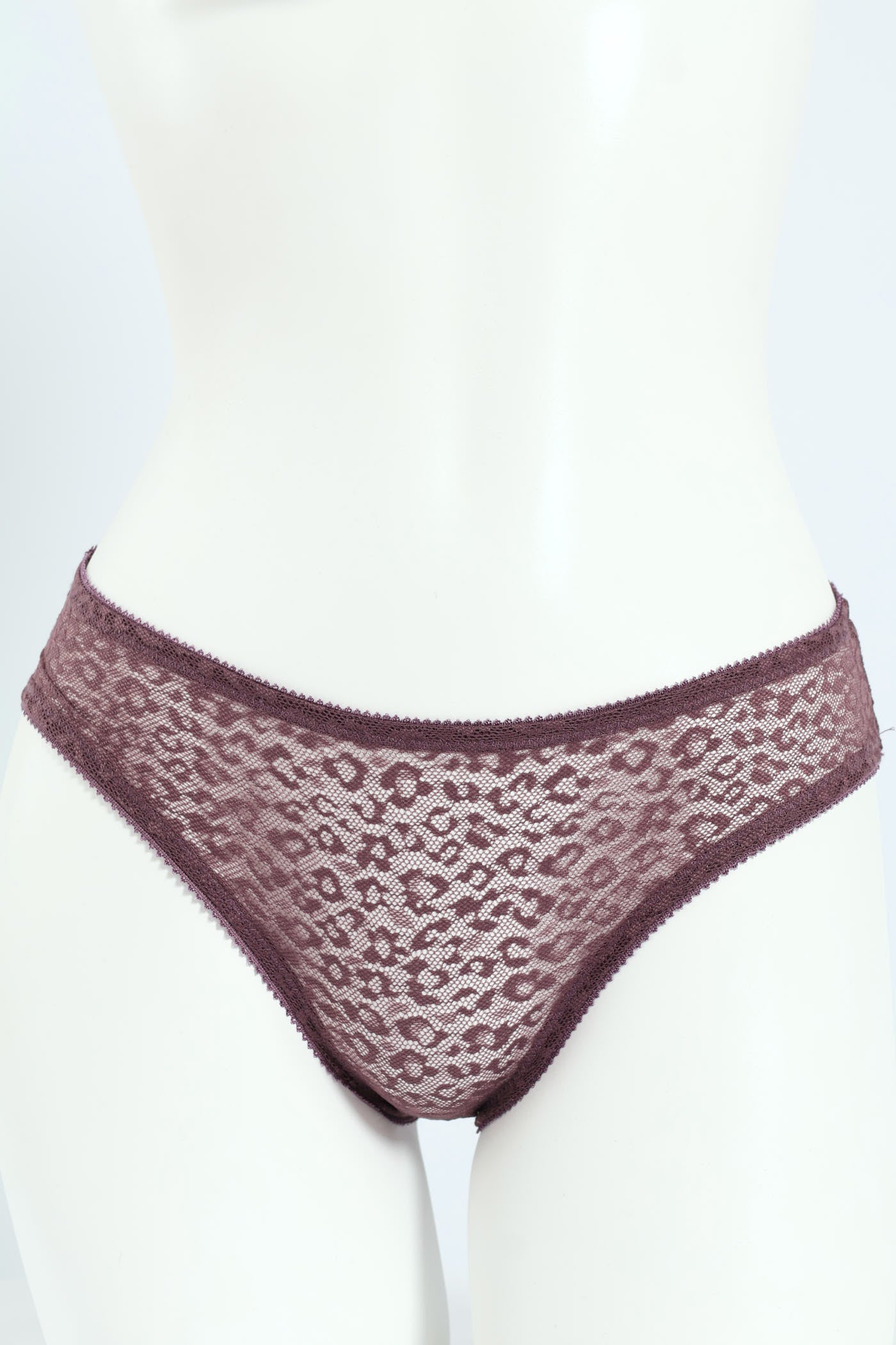 Twinpack Animal Lace Brazilian Panty - Black/Black Plum - Image 2