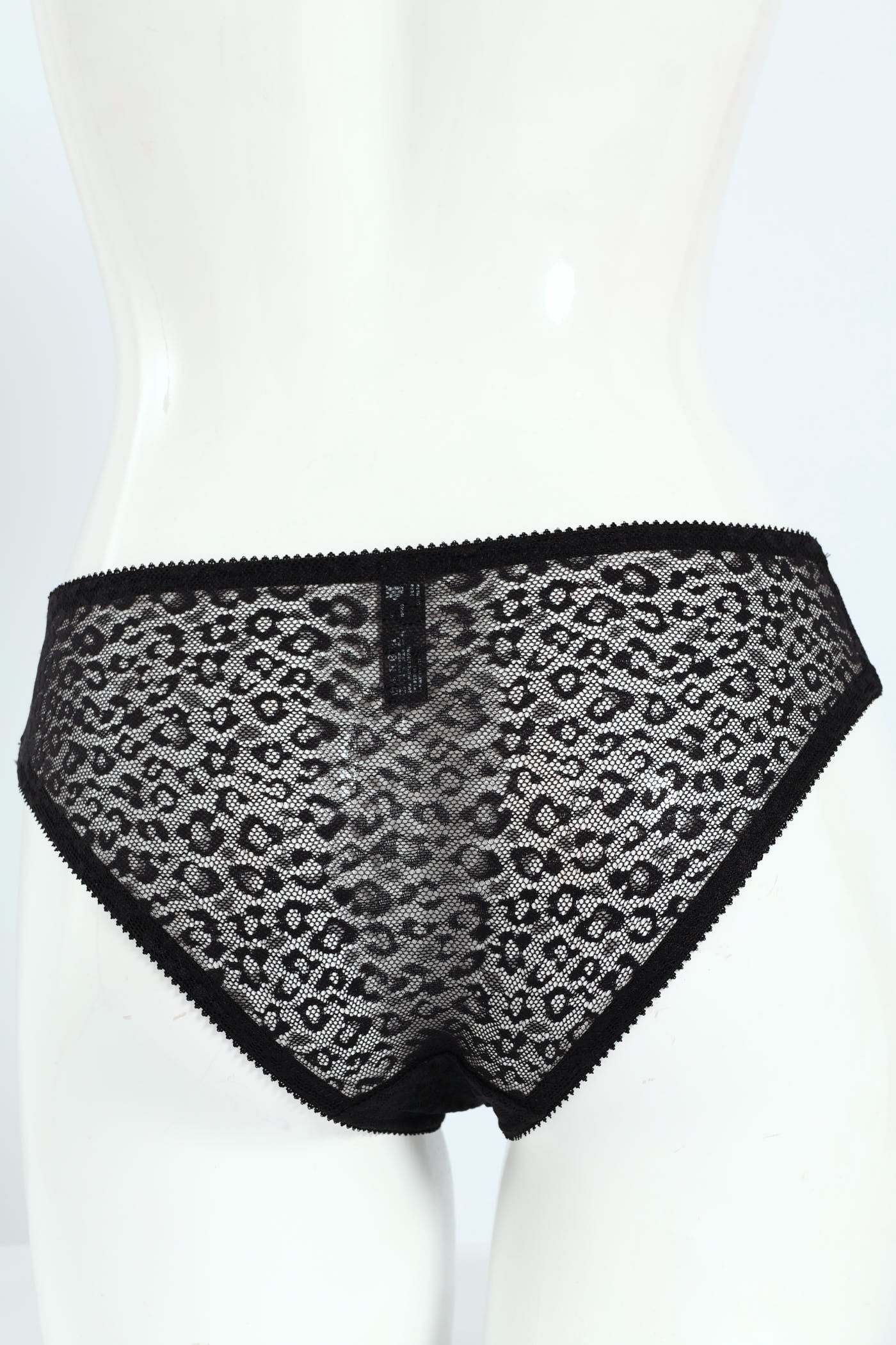 Twinpack Animal Lace Brazilian Panty - Black/Black Plum - Image 3