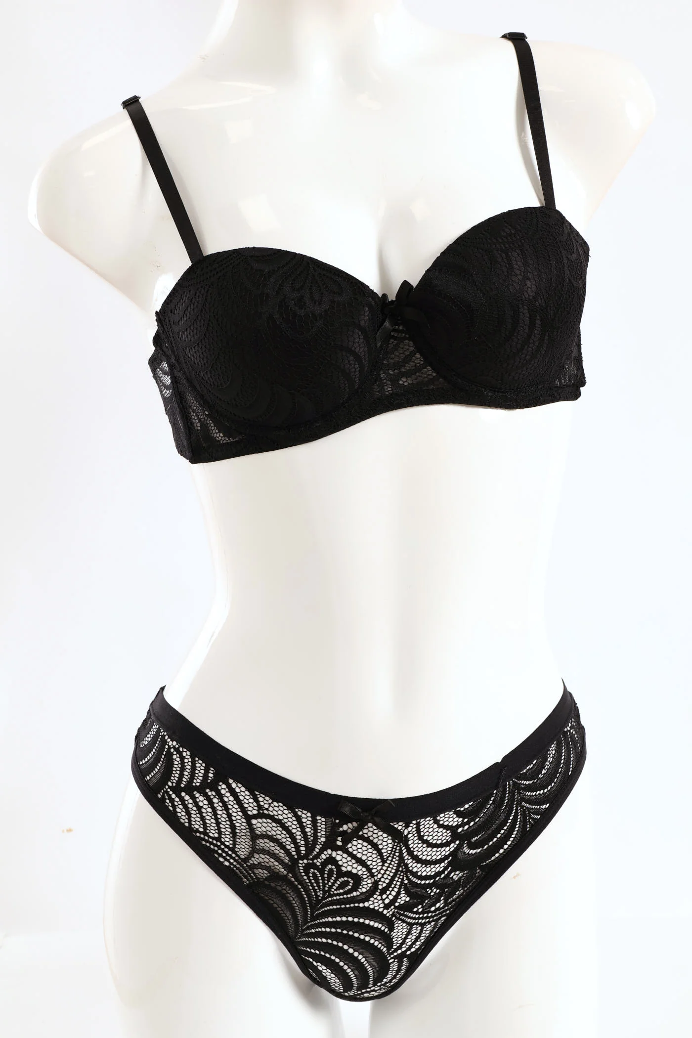 Twinpack Lace Balconette Bras - Black/Port Royale - Image 6