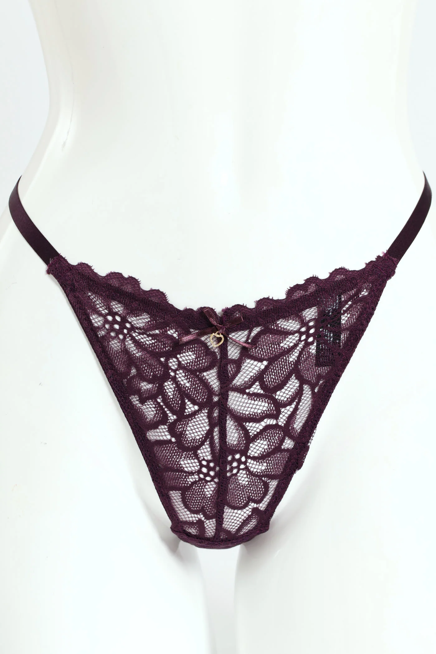 Twin Pack Lace G-String - Plum/Mauve