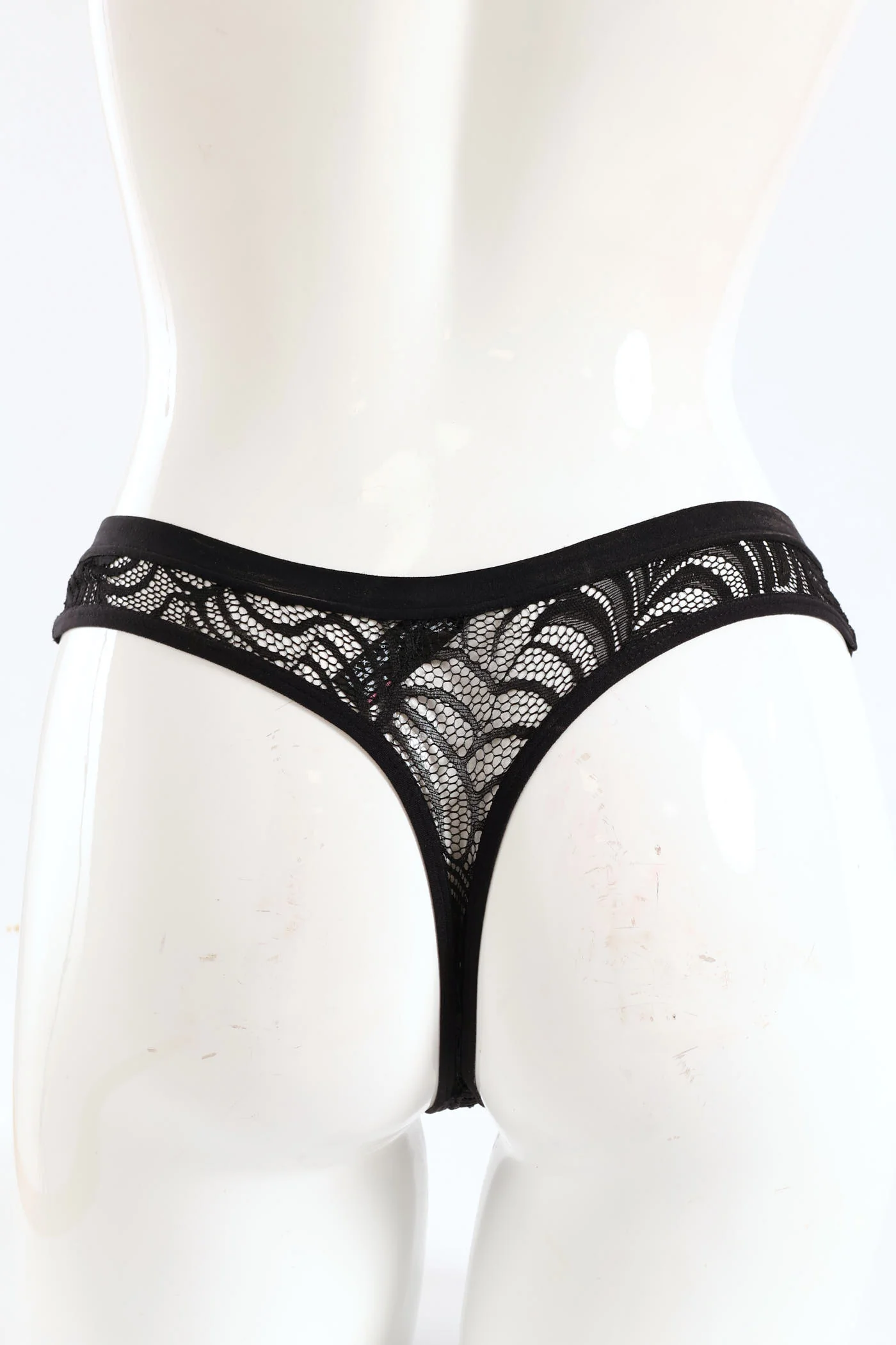 Twinpack Lace G-Strings - Black/Port Royale - Image 3