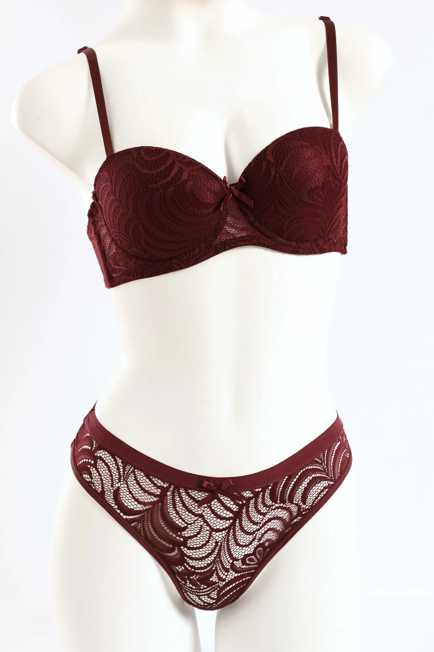 Twinpack Lace G-Strings - Black/Port Royale - Image 5