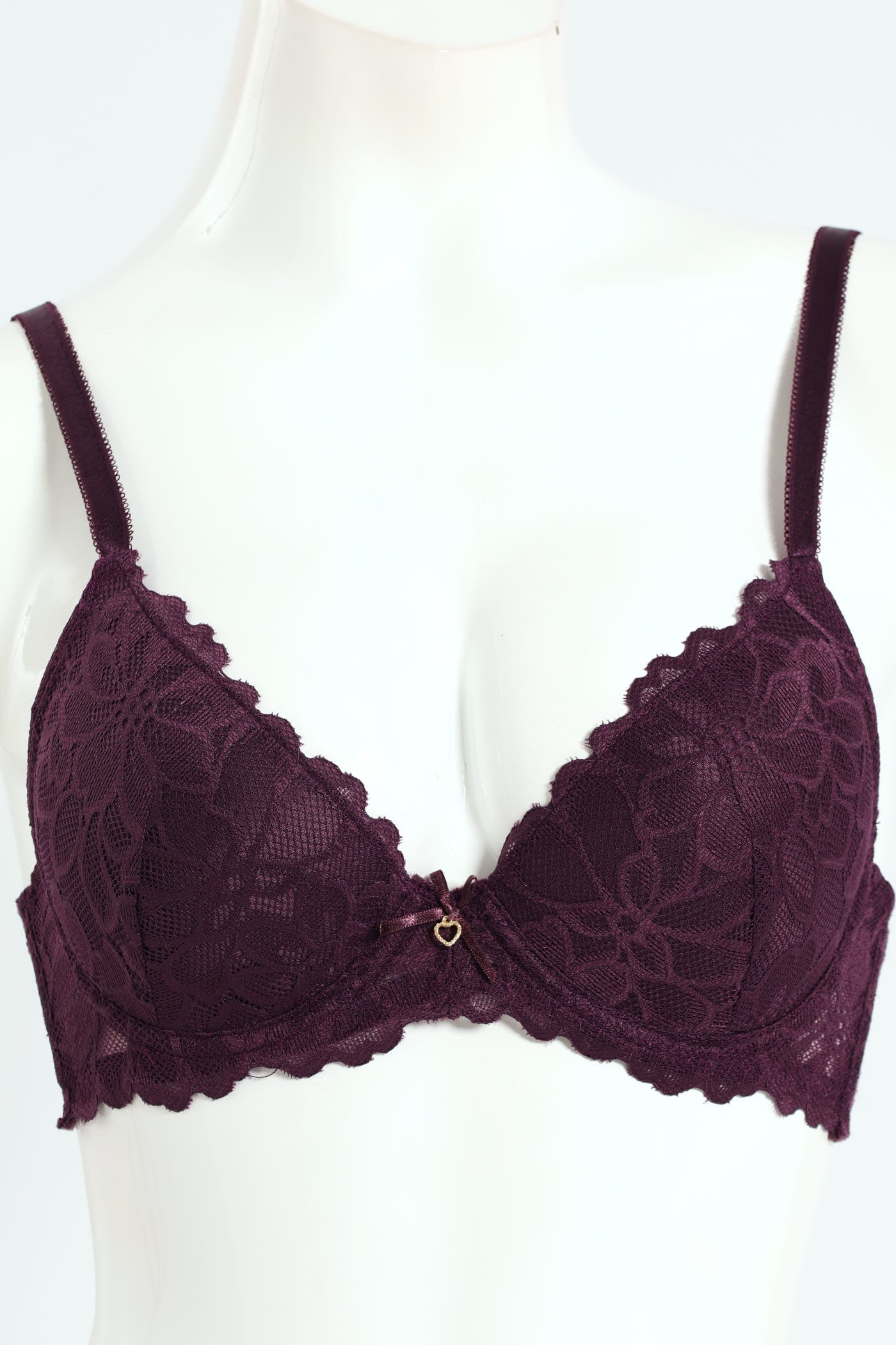 Twin Pack Lace Plunge T-Shirt Bra - Plum/Mauve
