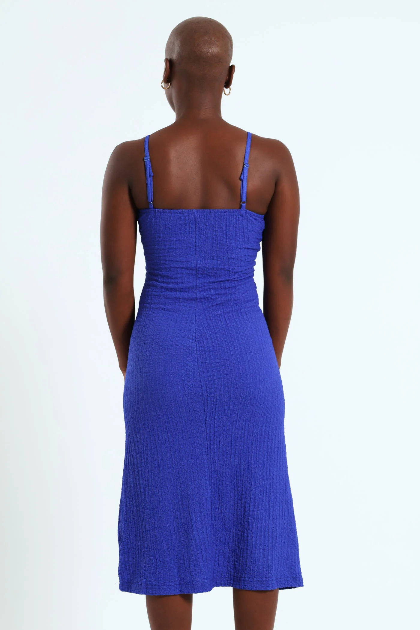 Twist Bodice Strappy Midi Dress - Blue - Image 6