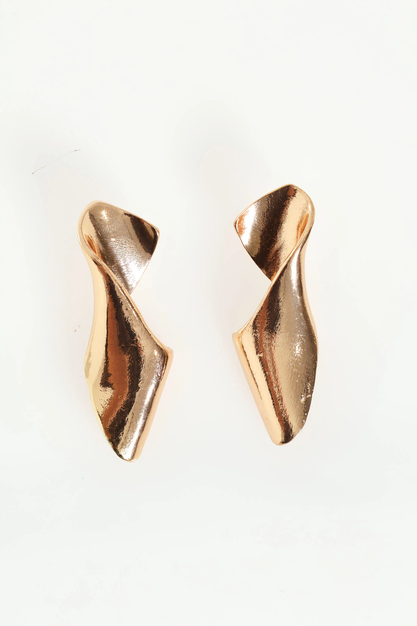 Twisted Statement Earrings - Gold