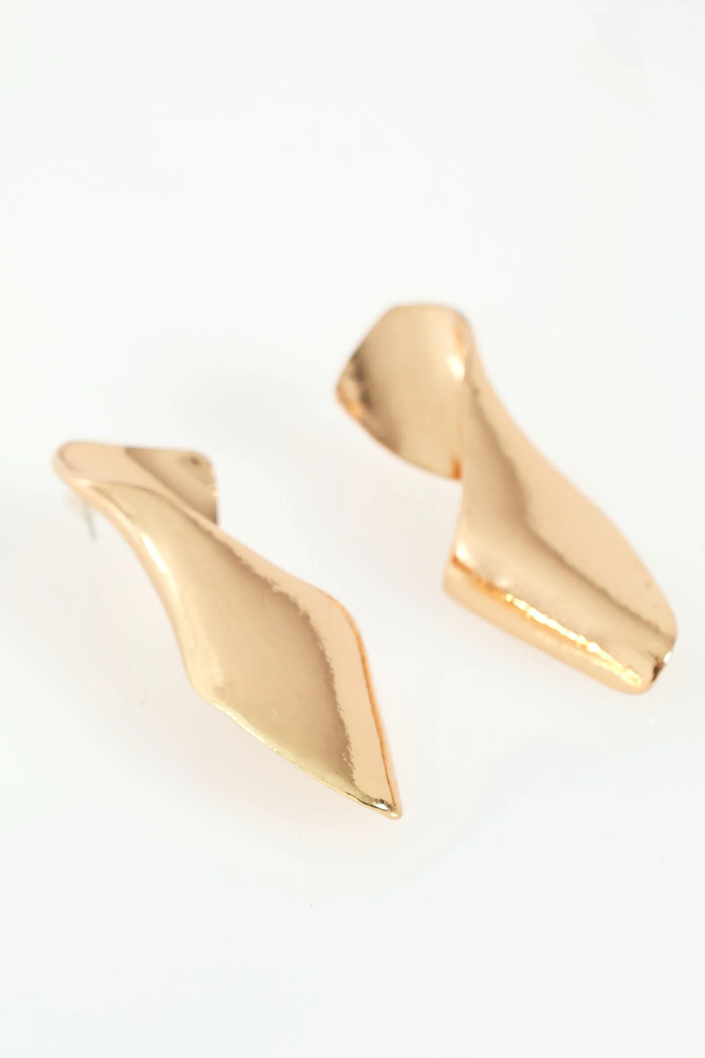 Twisted Statement Earrings - Gold - Image 2