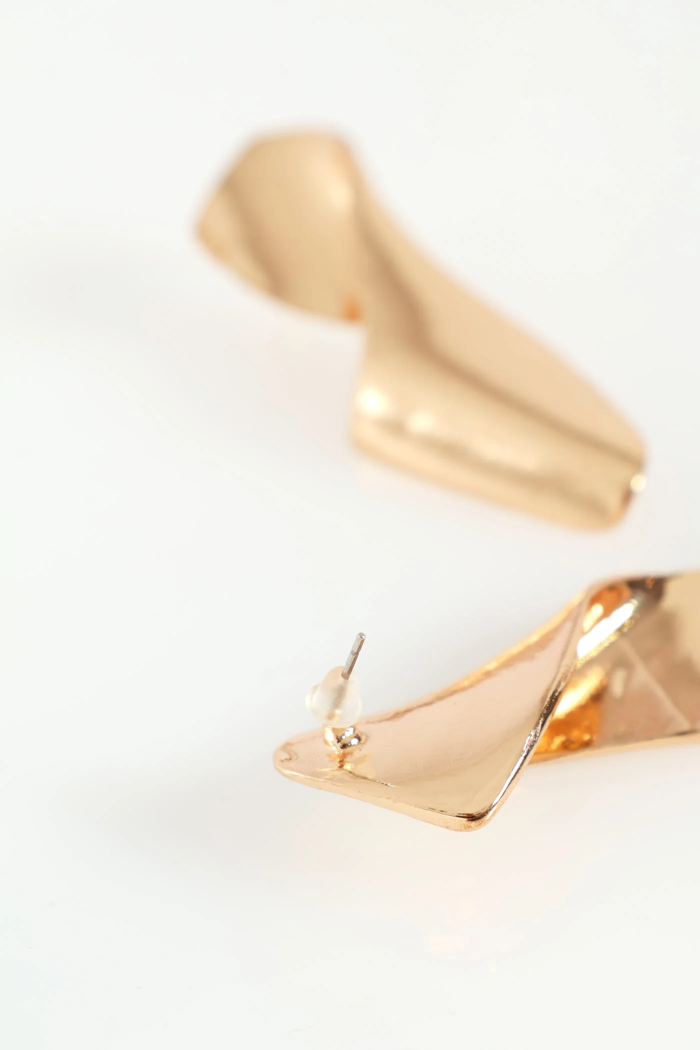 Twisted Statement Earrings - Gold - Image 3