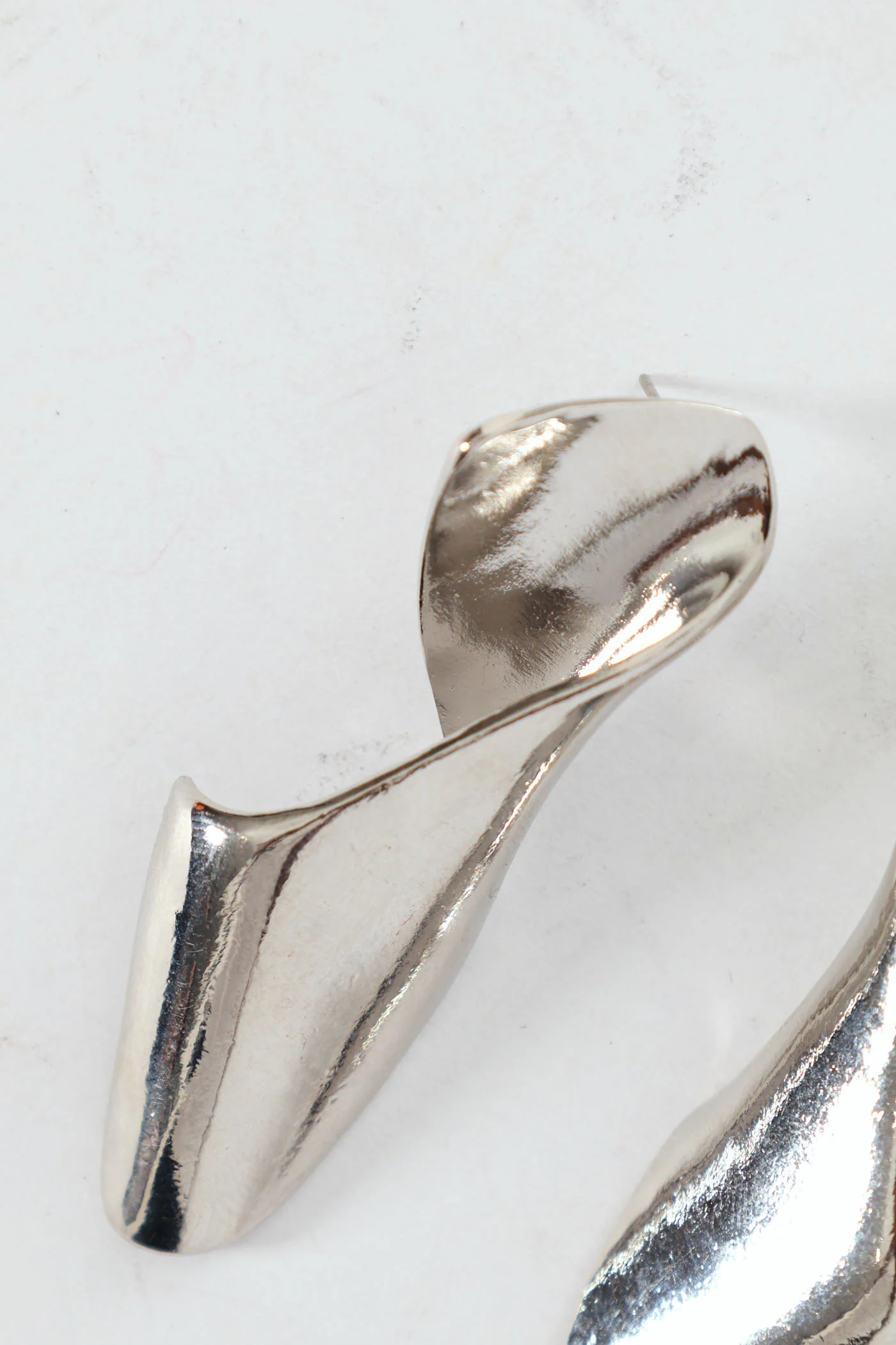 Twisted Statement Earrings - Silver - Image 2