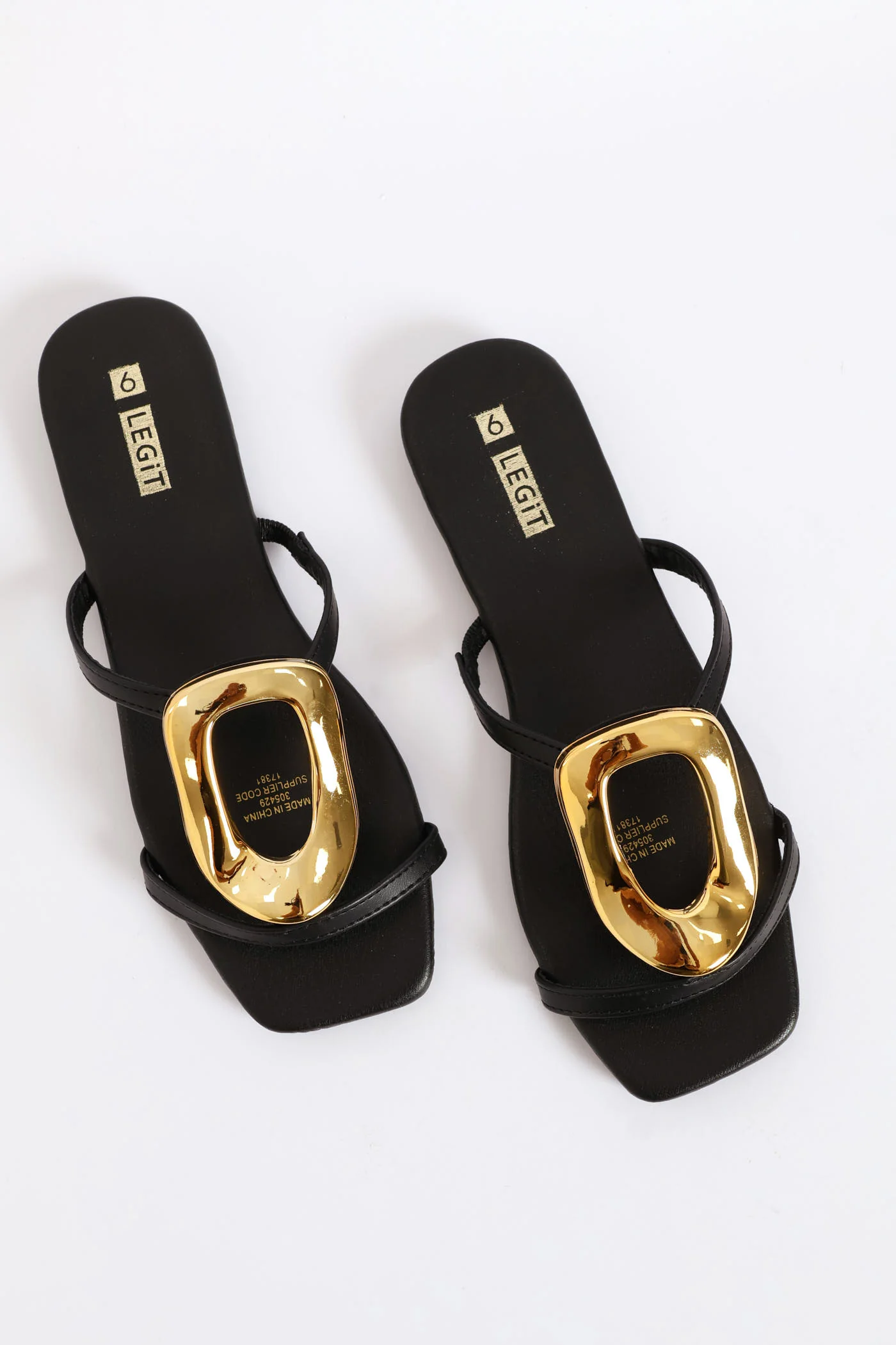 Two Band Flat Sandal - Black