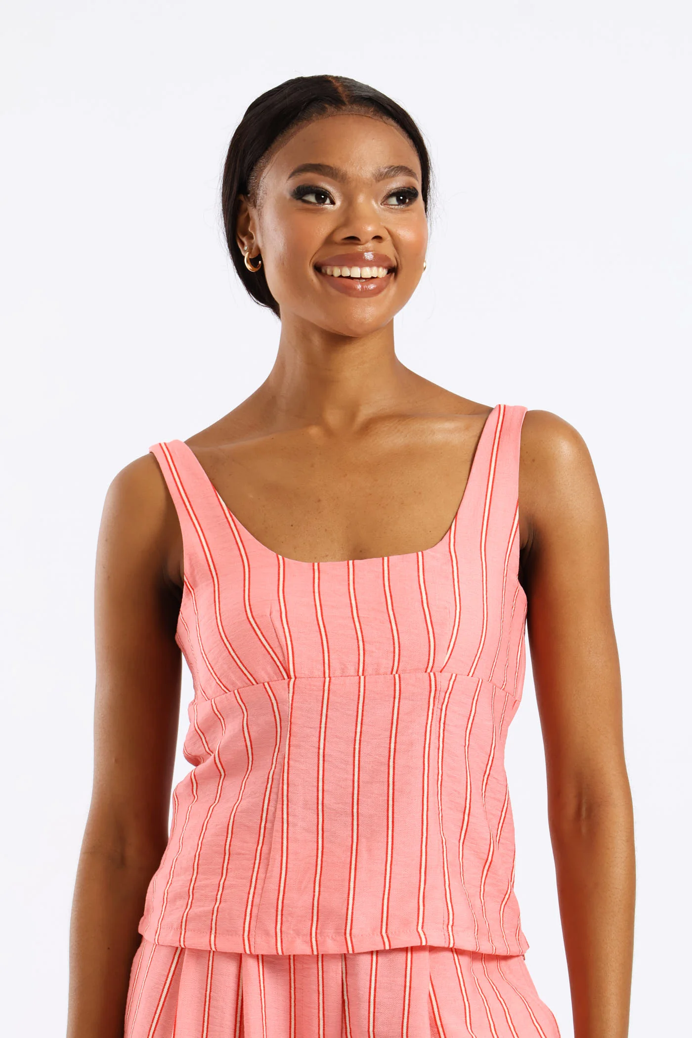 Underbust Detail Fitted Cami Top - Multi