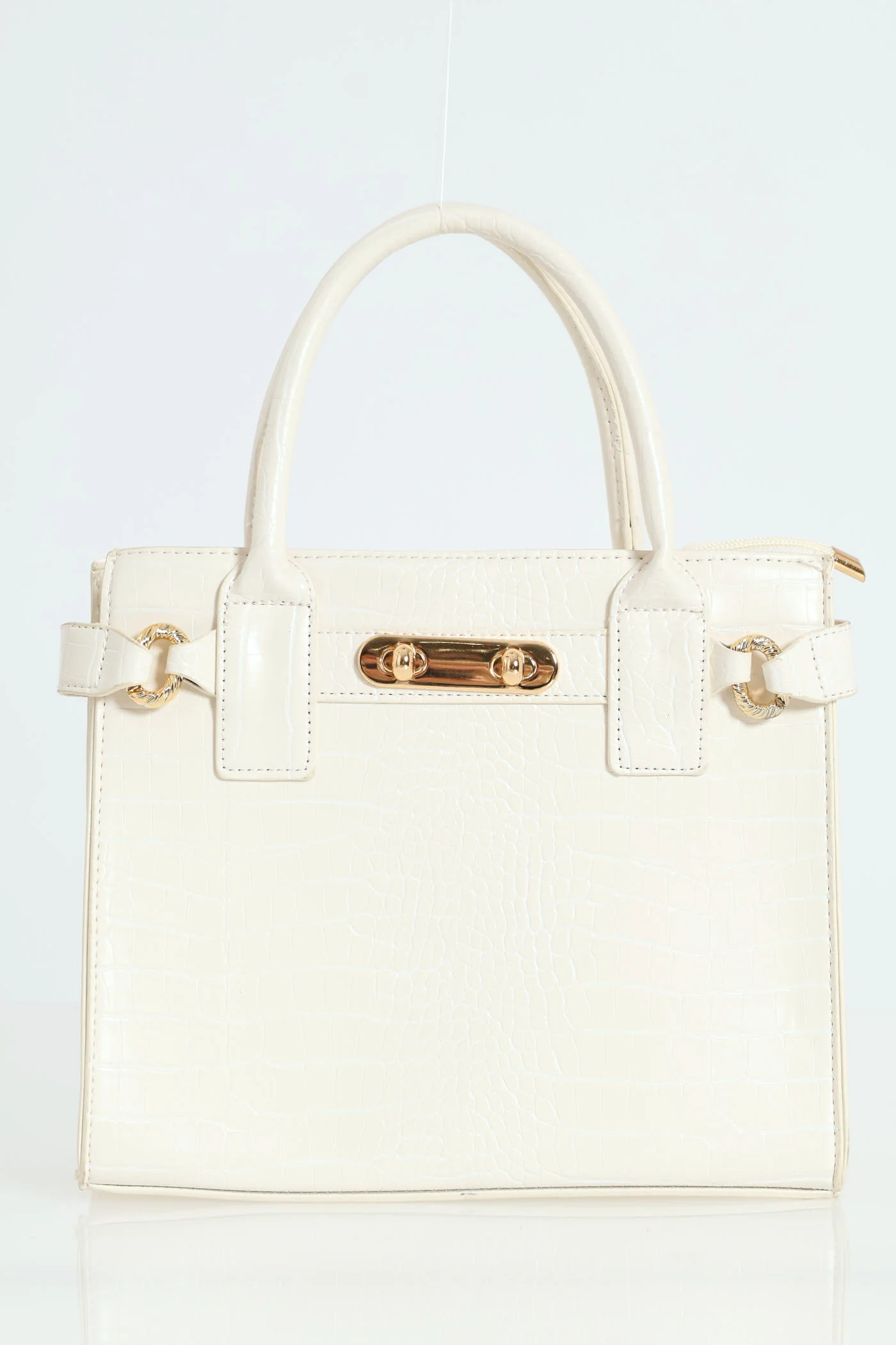 Update Lock & Chain Tote Bag - White