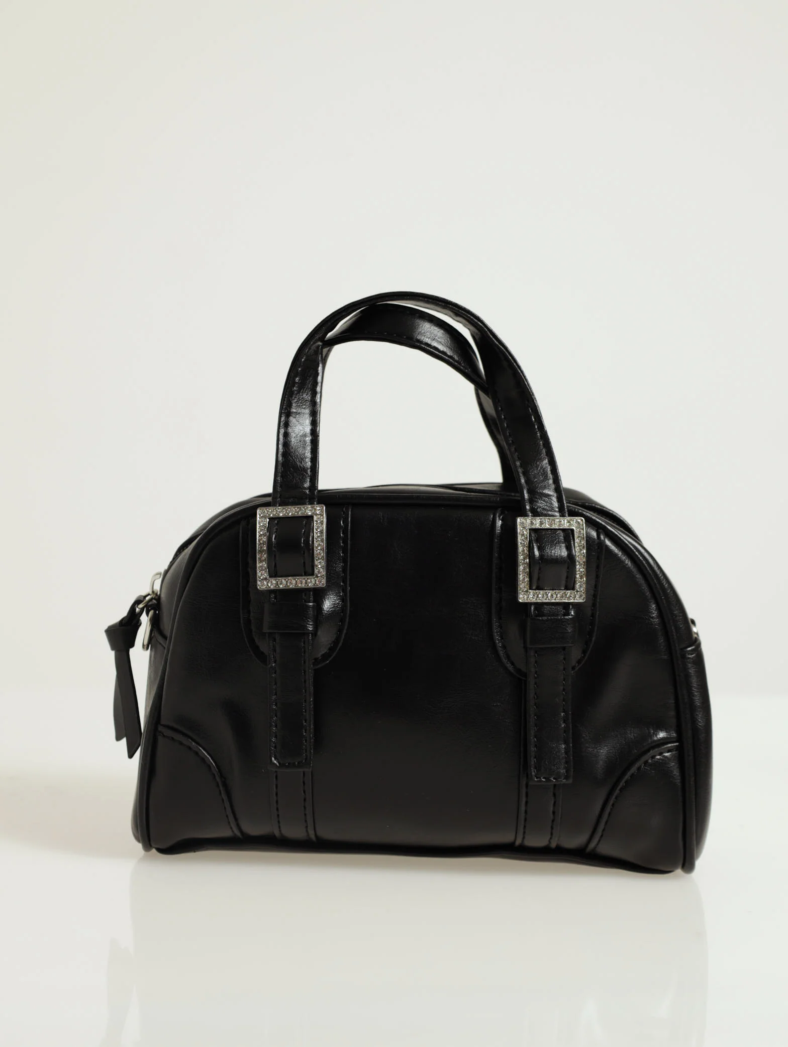 Bowler Bag With Diamante Buckle Detail