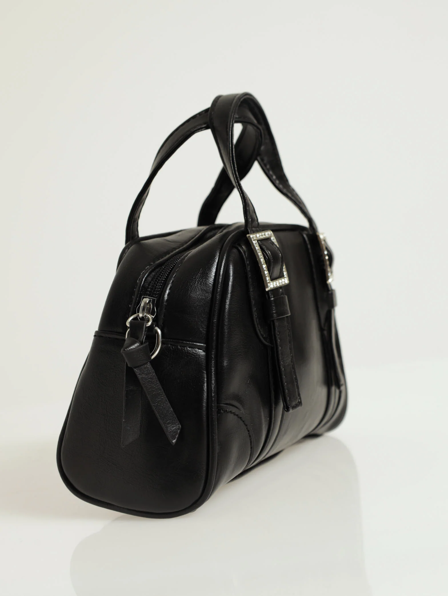Bowler Bag With Diamante Buckle Detail - Image 2