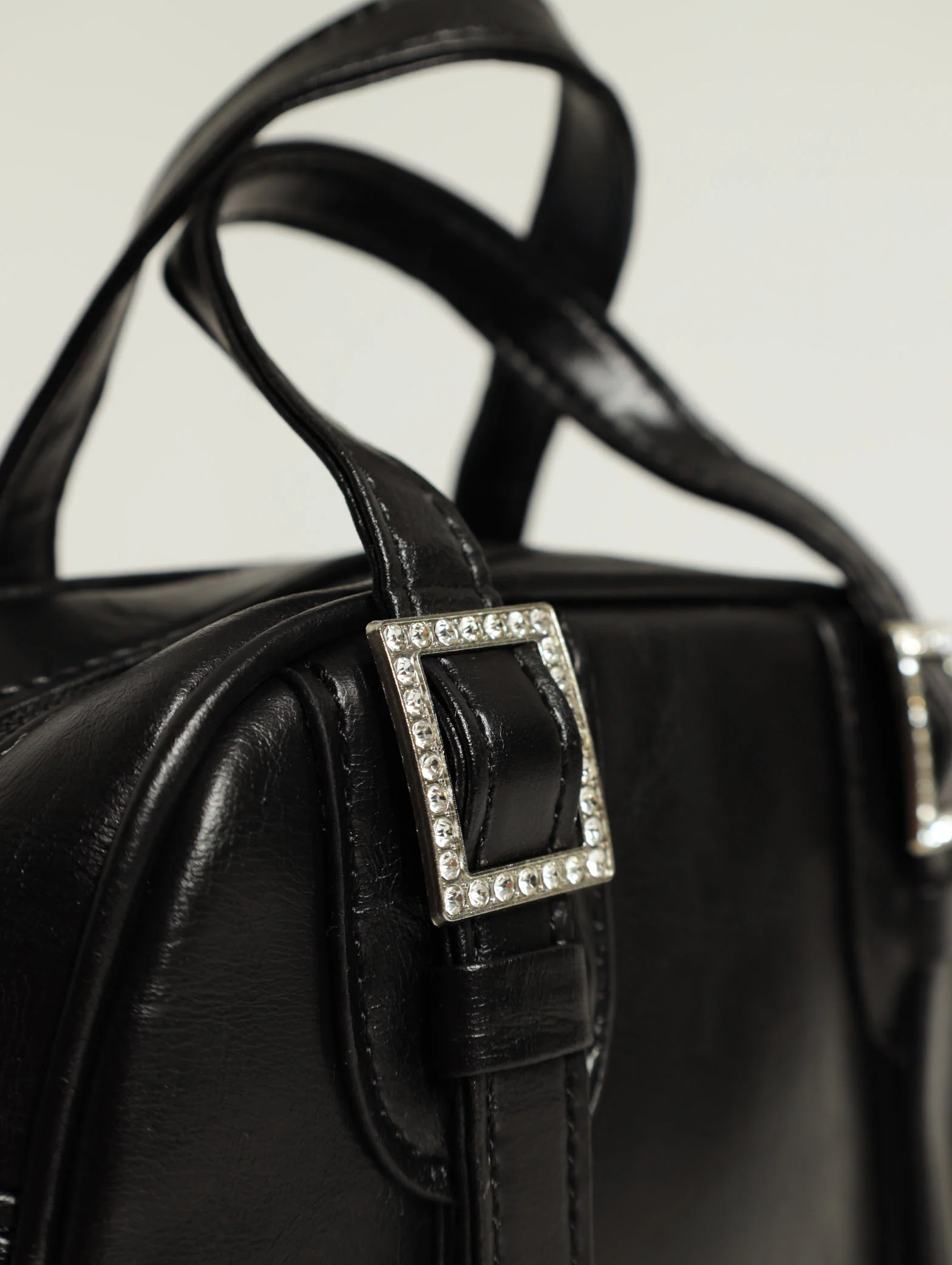 Bowler Bag With Diamante Buckle Detail - Image 5