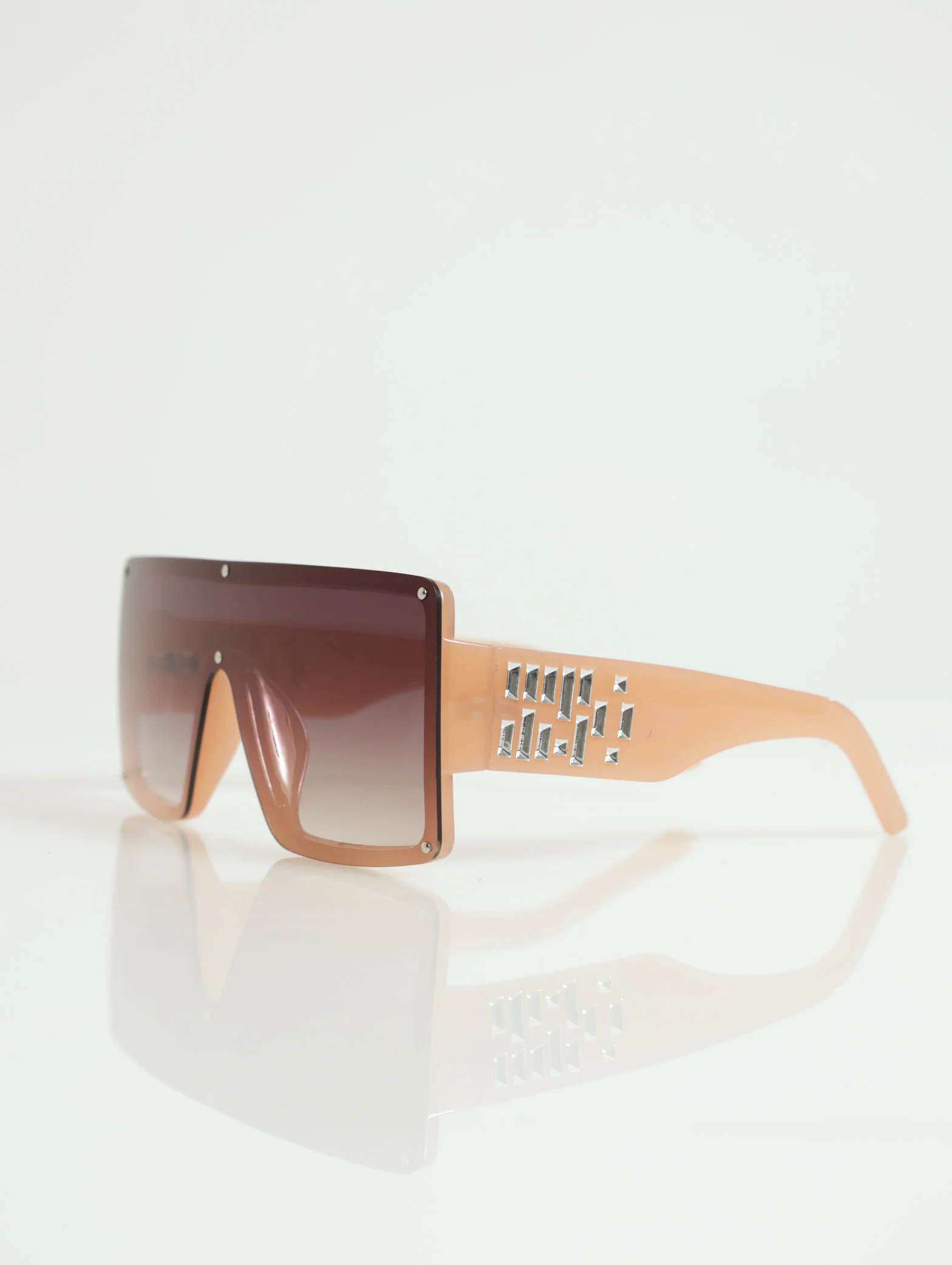 Updated Diamante Trim Visor Sunglasses - Image 2