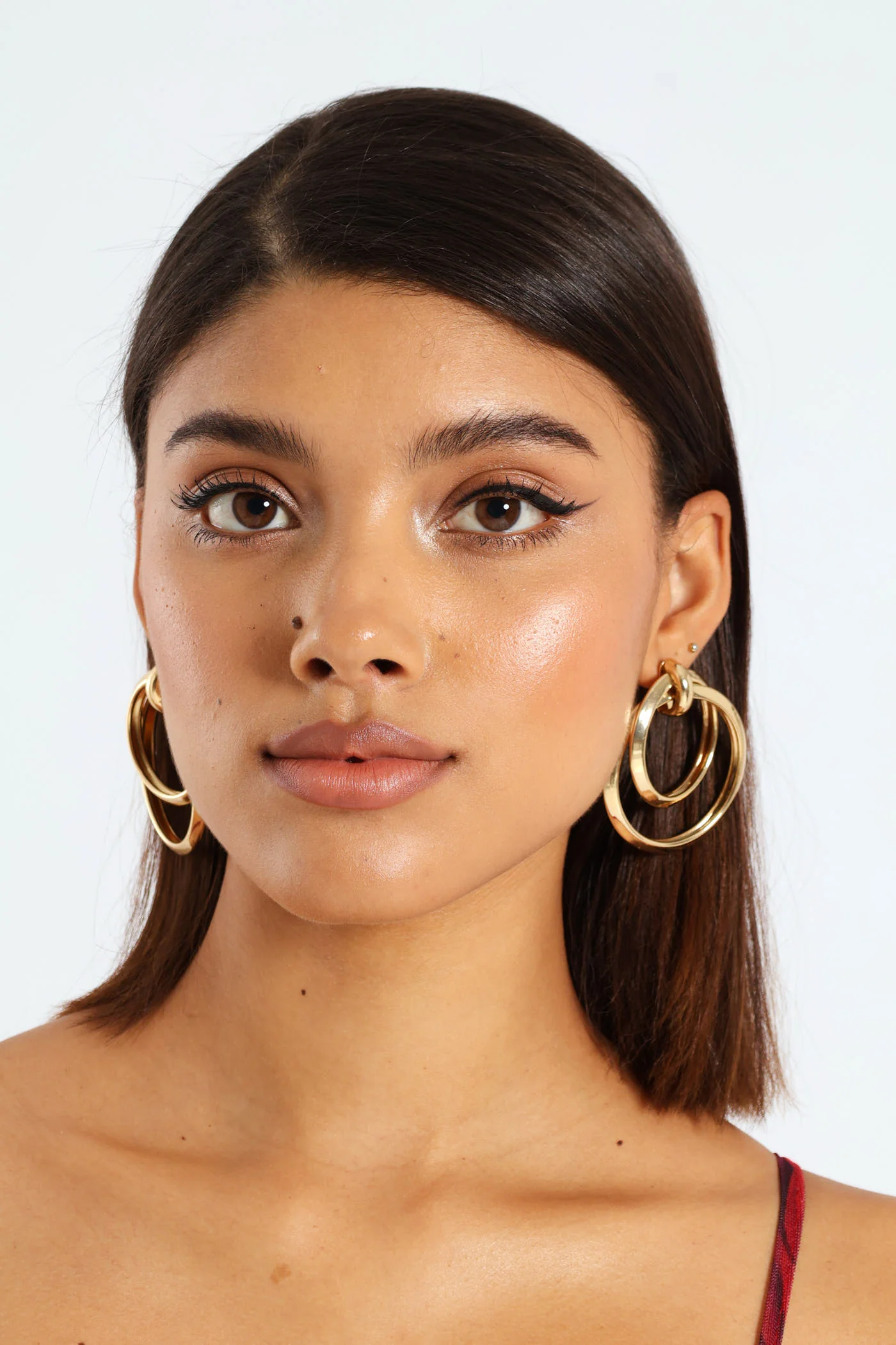 Updated Double Loop Statement Earring - Gold