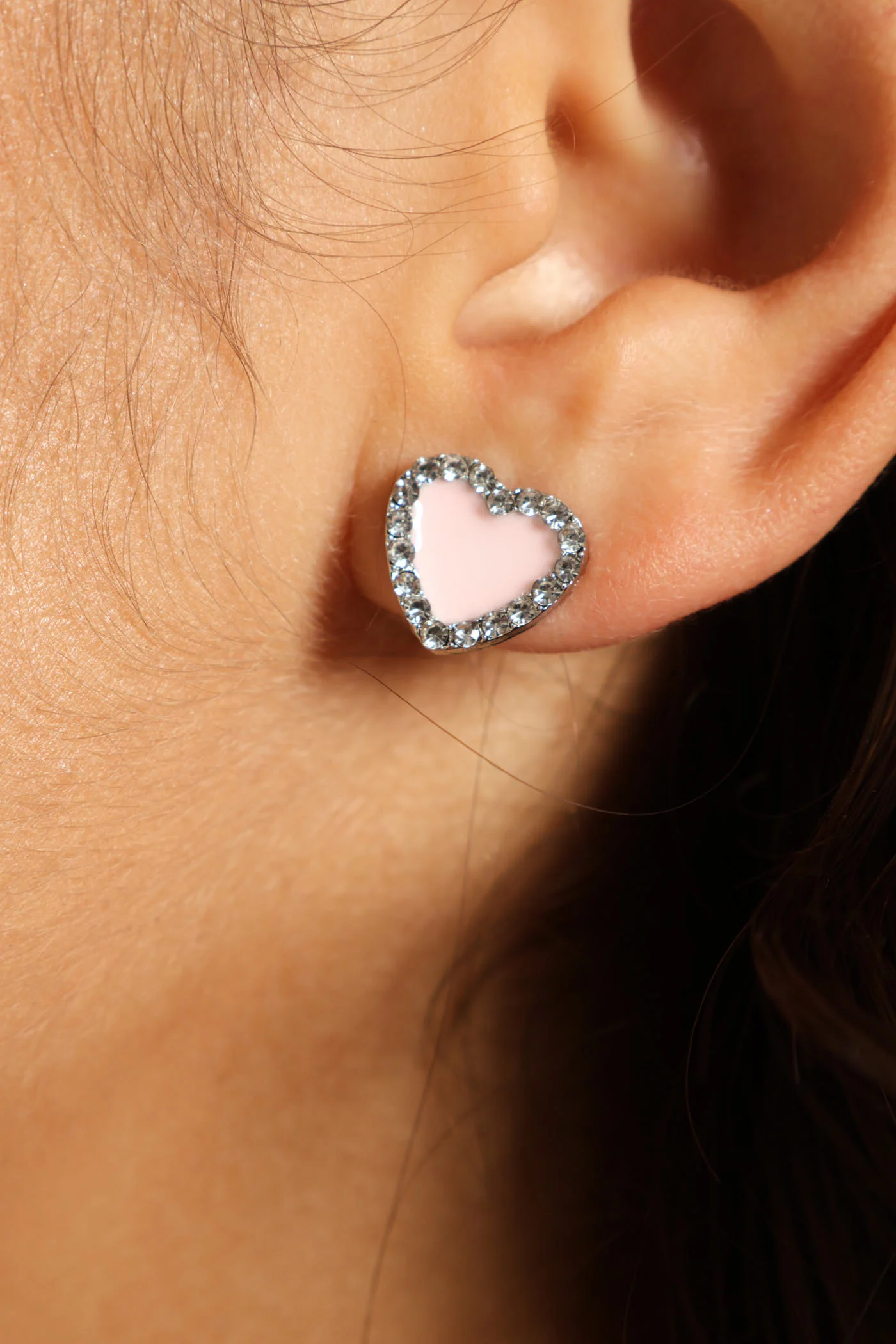 Updated Enamel Heart Necklace And Matching Earrings - Silver - Image 3
