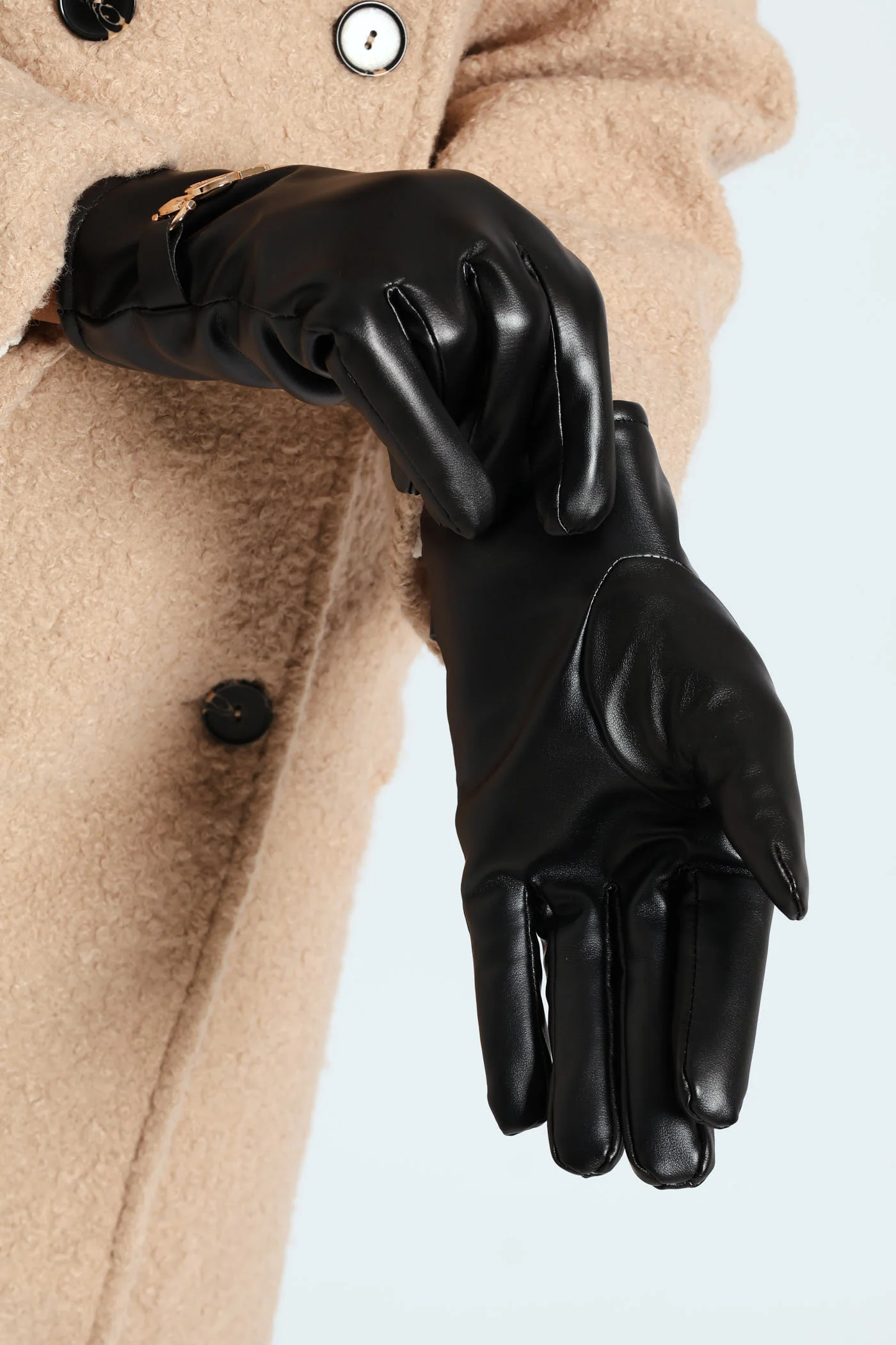 Updated Metal Trim Gloves - Black - Image 3
