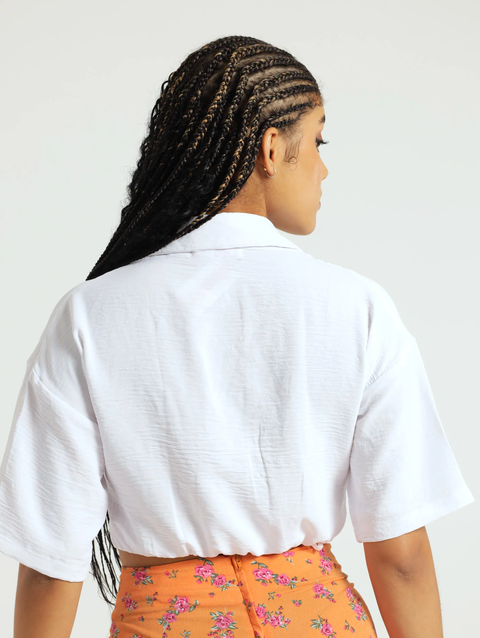 Utility Knot Front Shirt - White - Image 3