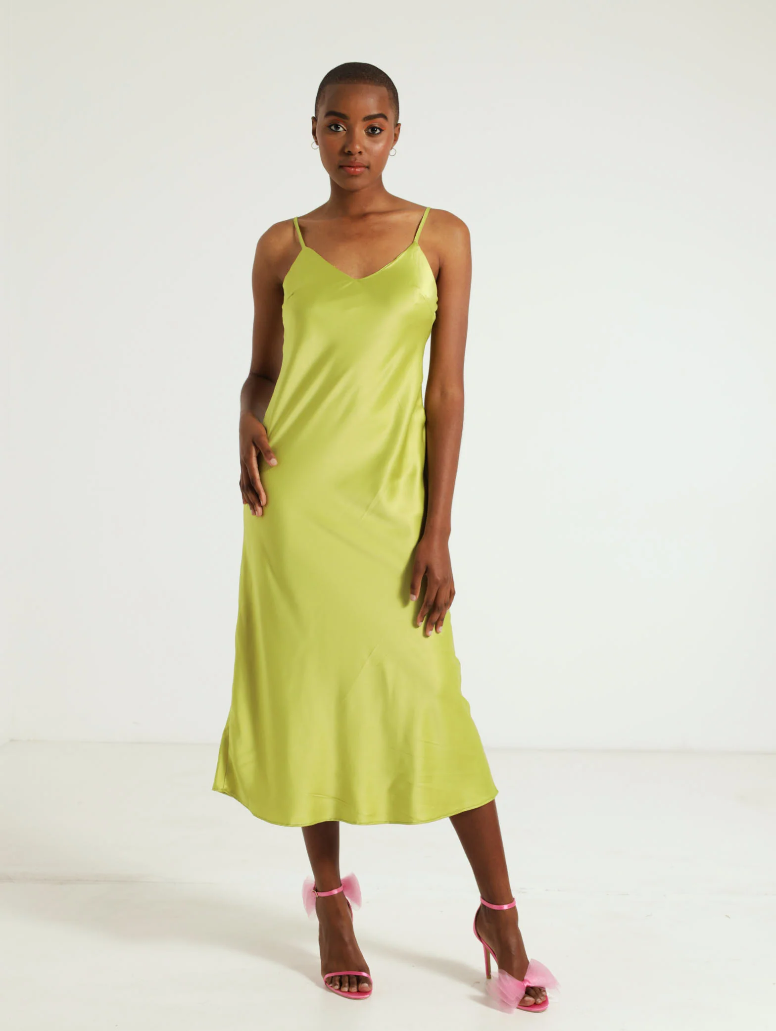 V-Neck Satin Slip Dress