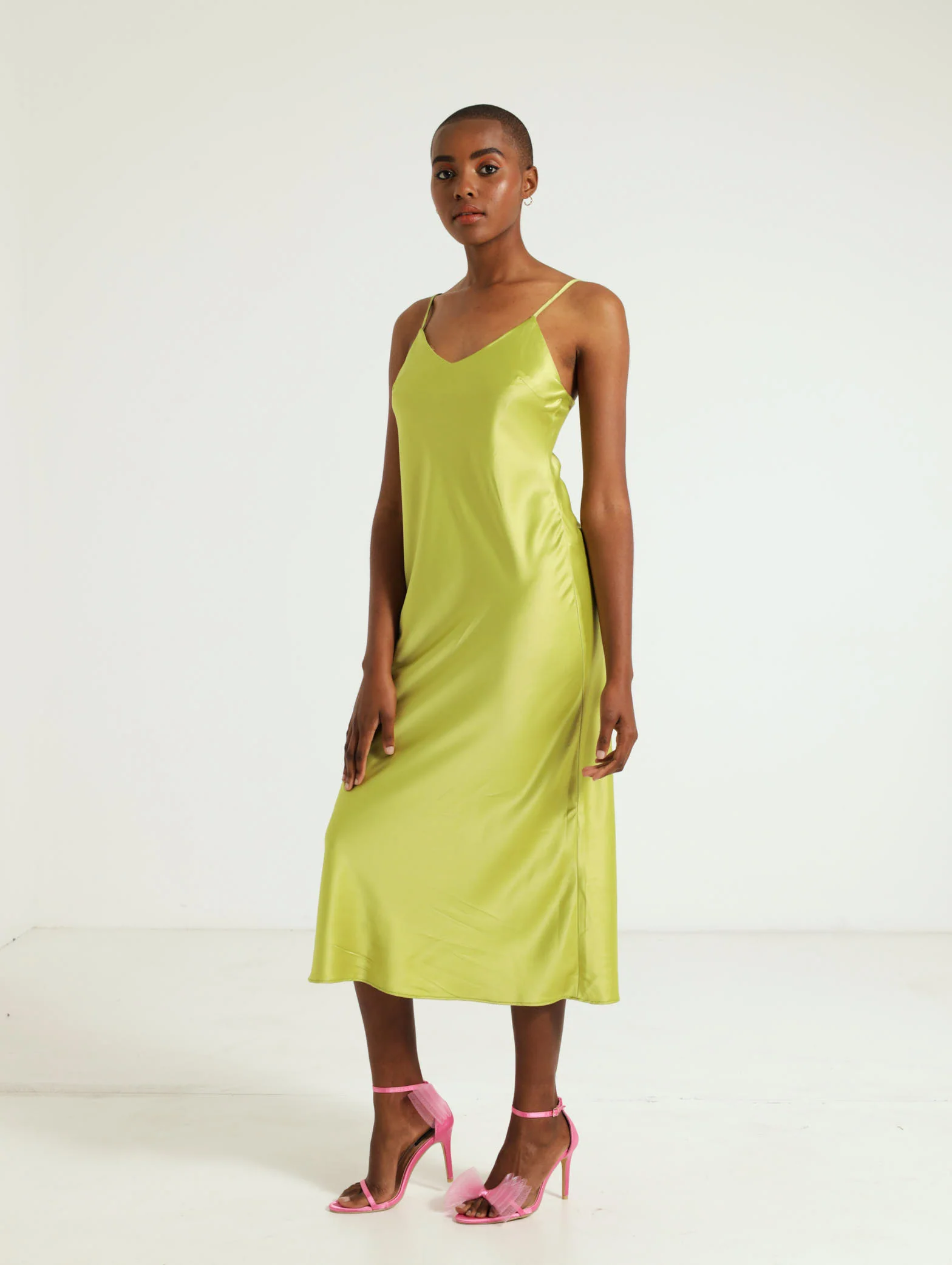 V-Neck Satin Slip Dress - Image 2