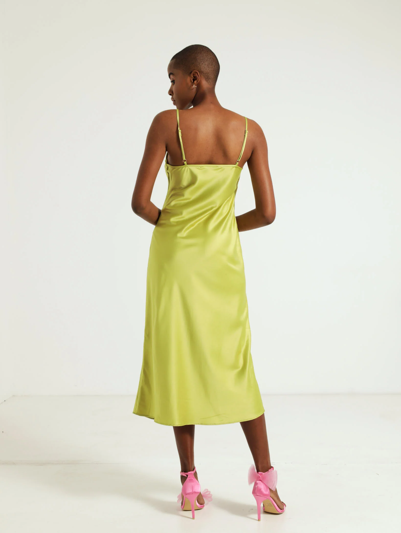 V-Neck Satin Slip Dress - Image 3