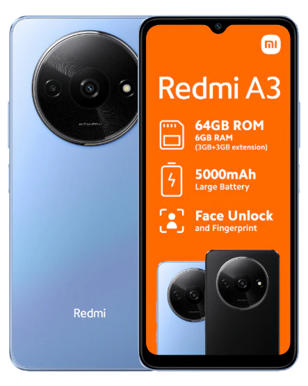 Redmi A3 64GB Dual Sim Blue Cellphone Vodacom - Image 2
