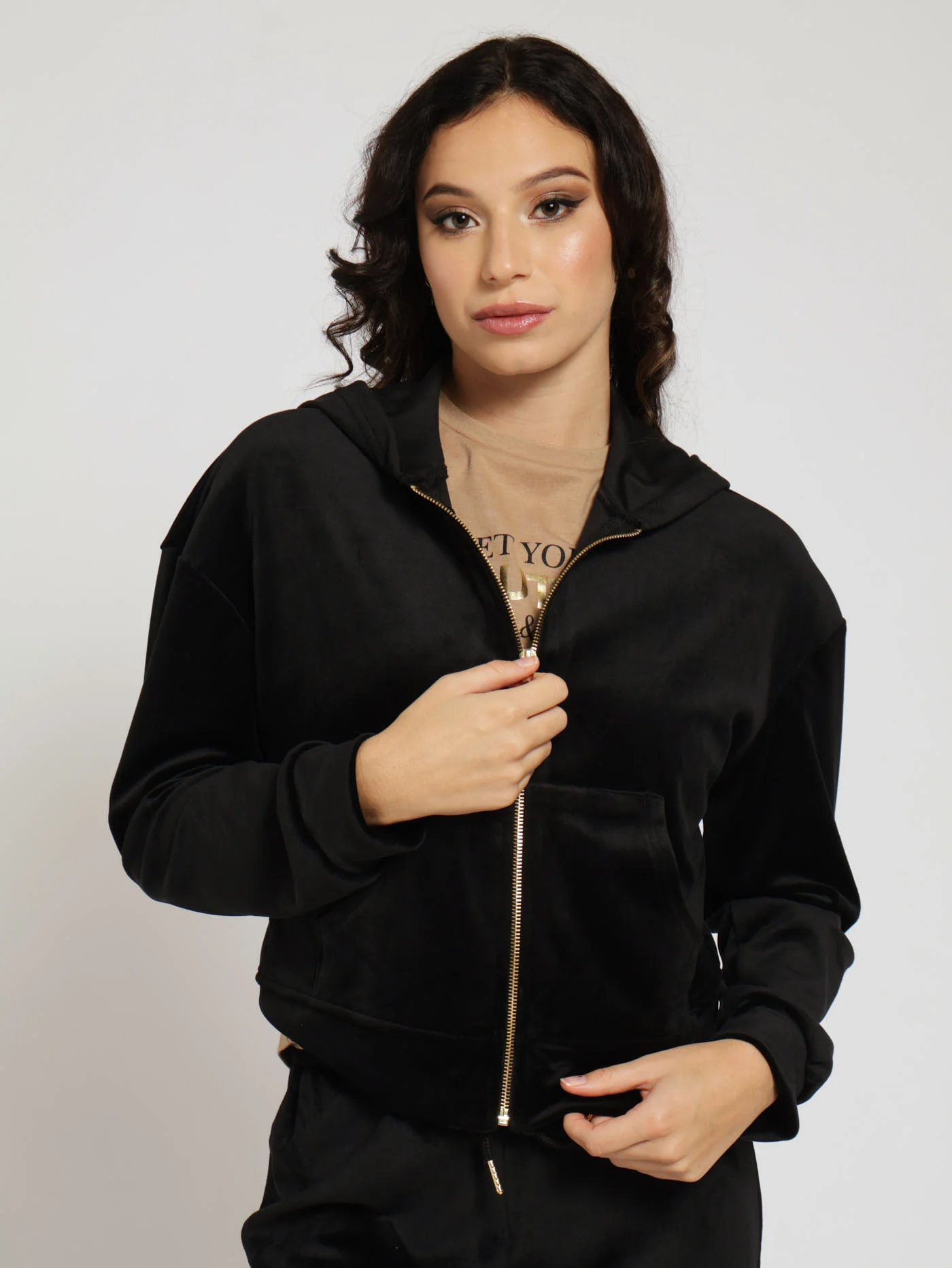 Velour Hoody - Black