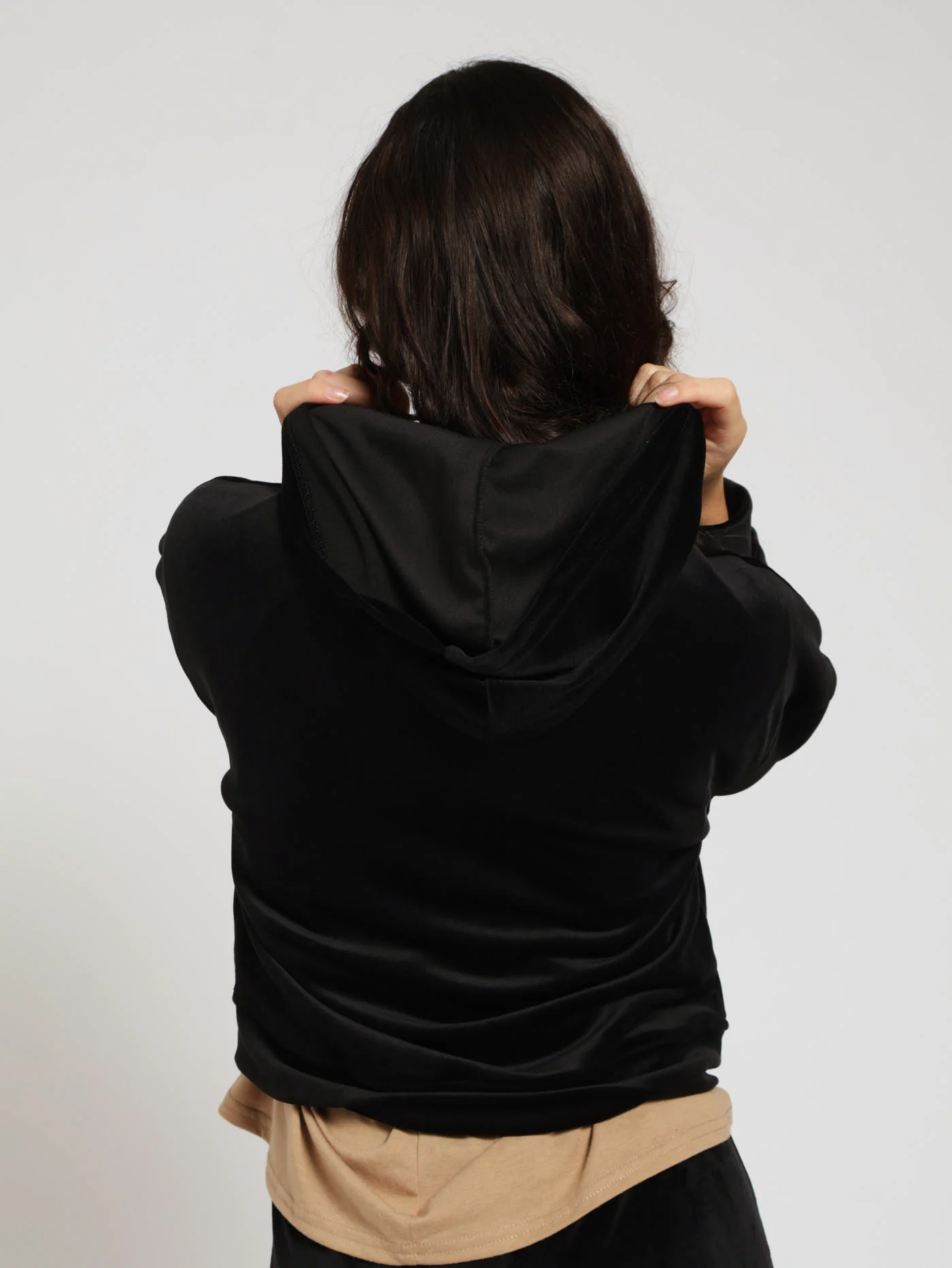 Velour Hoody - Black - Image 3