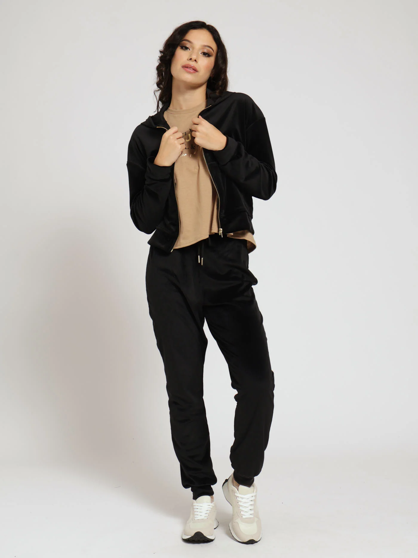 Velour Hoody - Black - Image 4