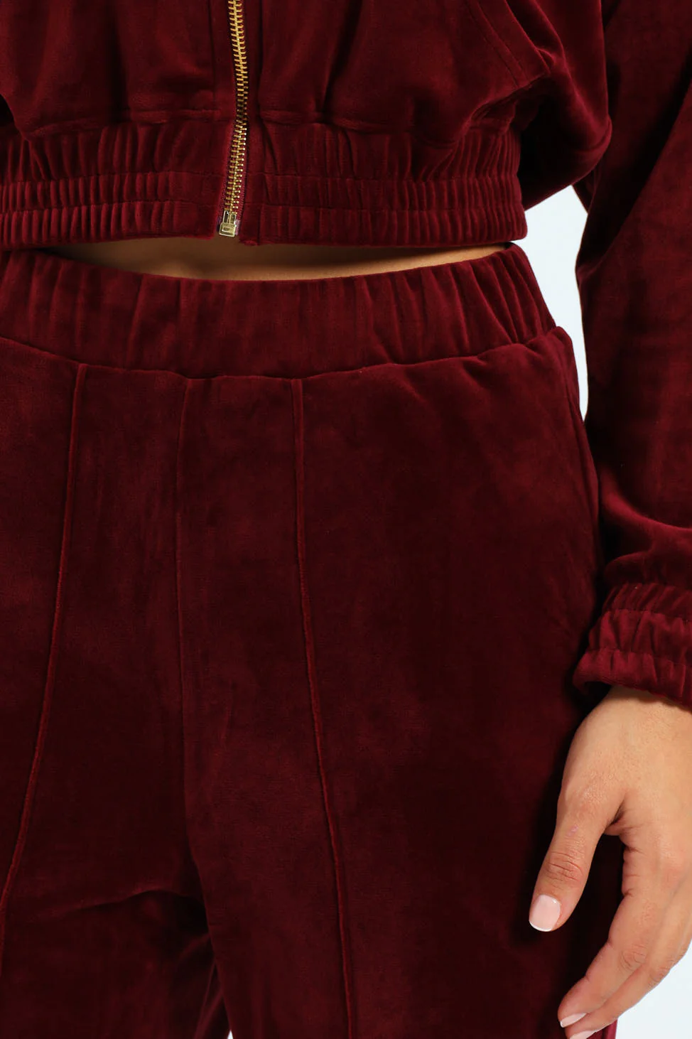 Velour Jogger - Burgundy - Image 2