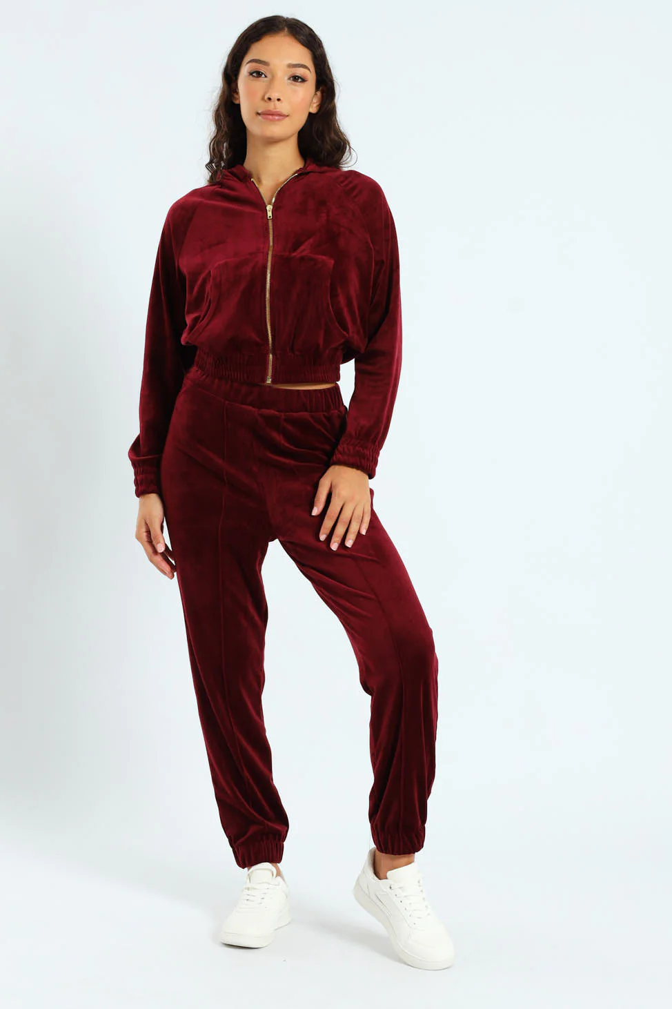 Velour Jogger - Burgundy - Image 3